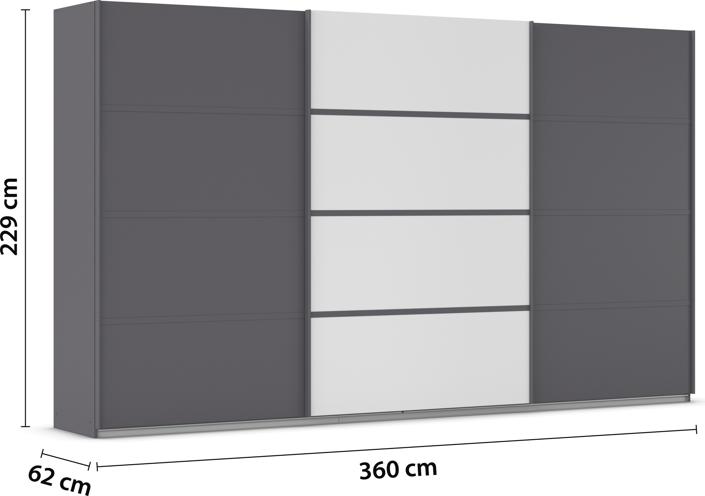 rauch Kleiderschrank »Schwebetürenschrank Garderobe Schrank TOP ANGEBOT Avola«, (in 3 verschiedenen Ausstattungen BASIC/CLASSIC/PREMIUM), mit eleganten Zierleisten in Chrom, Schwarz oder Weiß MADE IN GERMANY