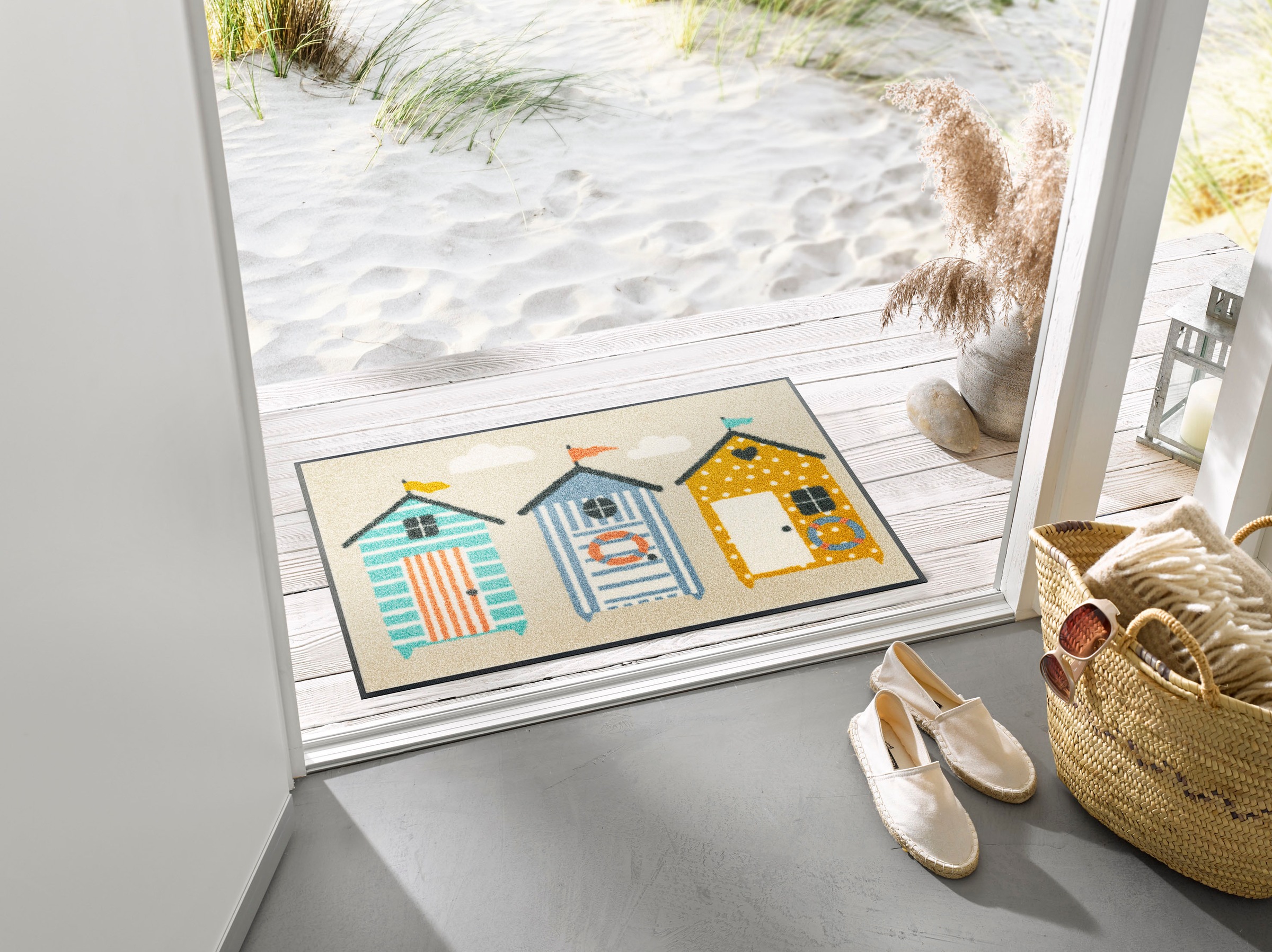 wash+dry by Kleen-Tex Fußmatte "Beachhut" rechteckig günstig online kaufen