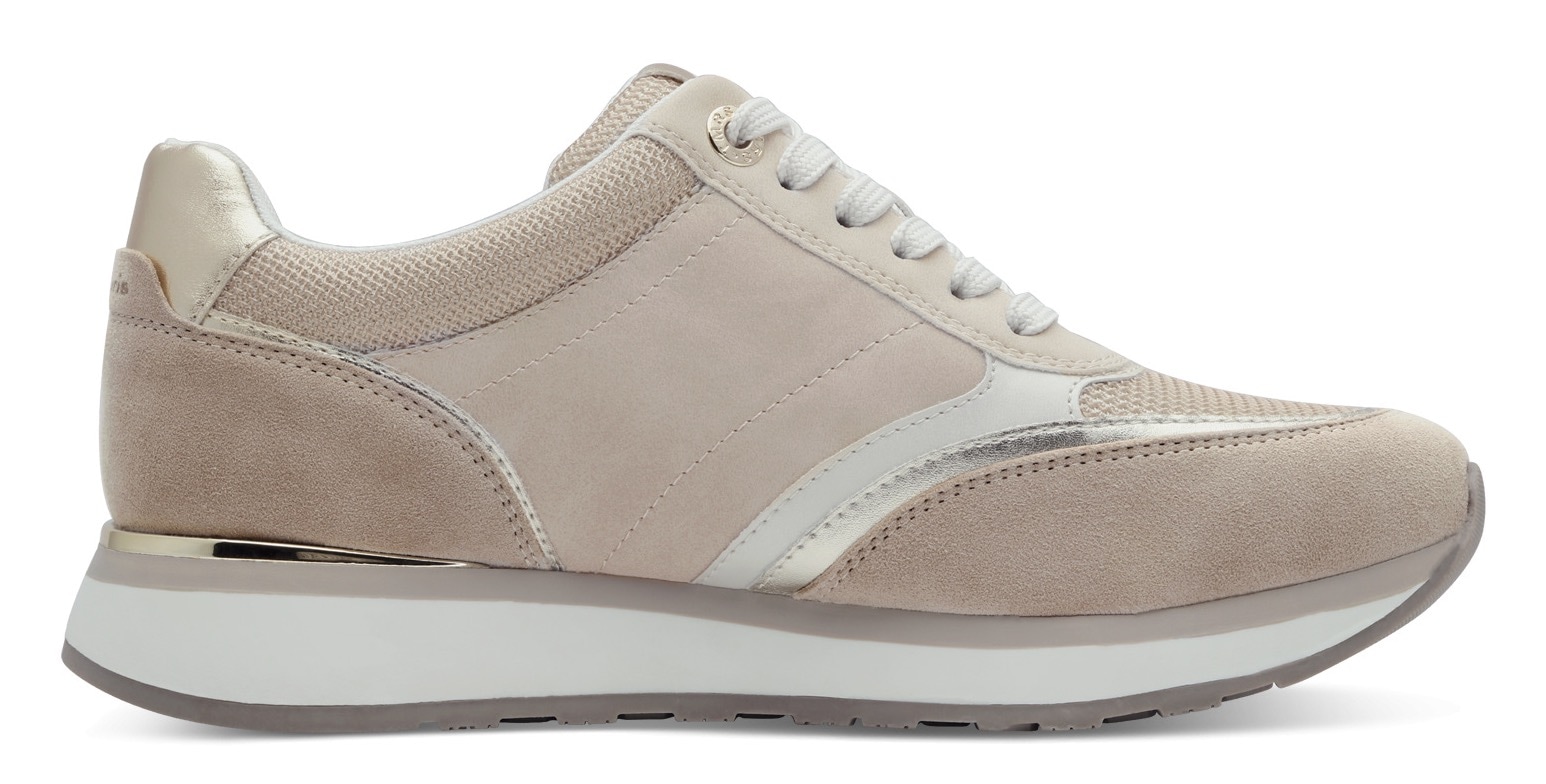 Tamaris Keilsneaker, Freizeitschuh, Halbschuh, Schnürschuh mit Kontrastbesätzen