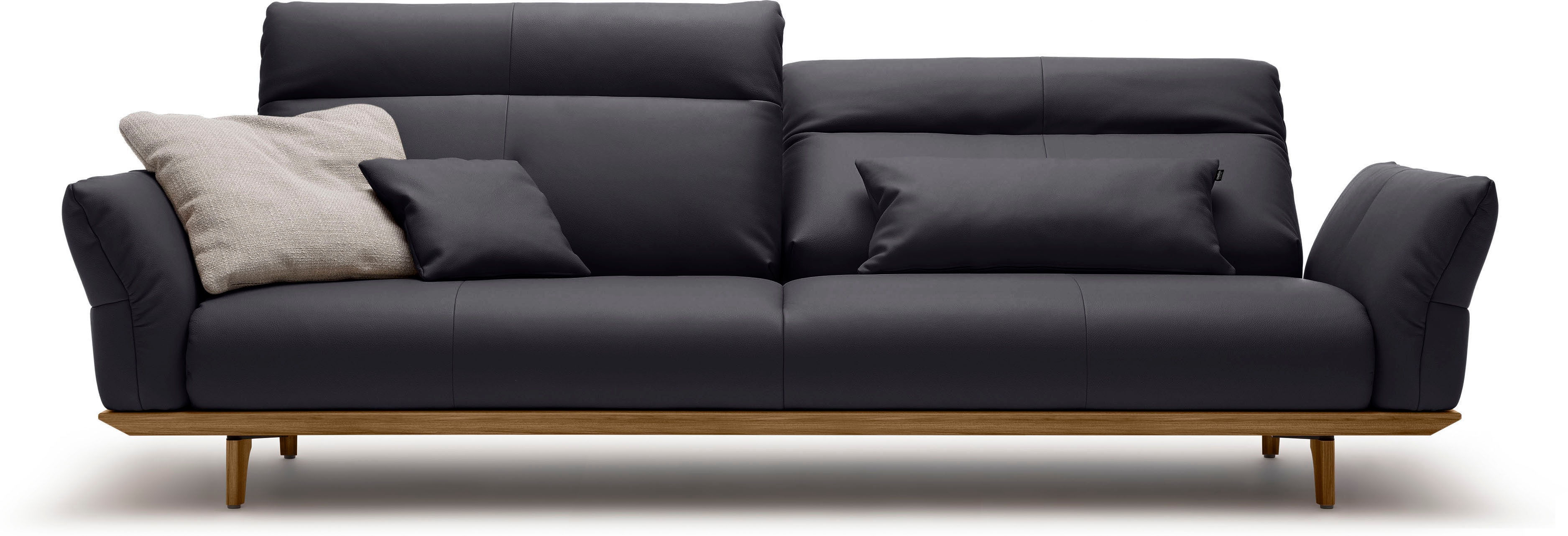 Creation BY ROLF BENZ 4-Sitzer "CR.460 mit verstellbarer Rückenlehne, Designsofa, bequem" Sockel in Nussbaum, Füße Nussbaum, Breite 248 cm