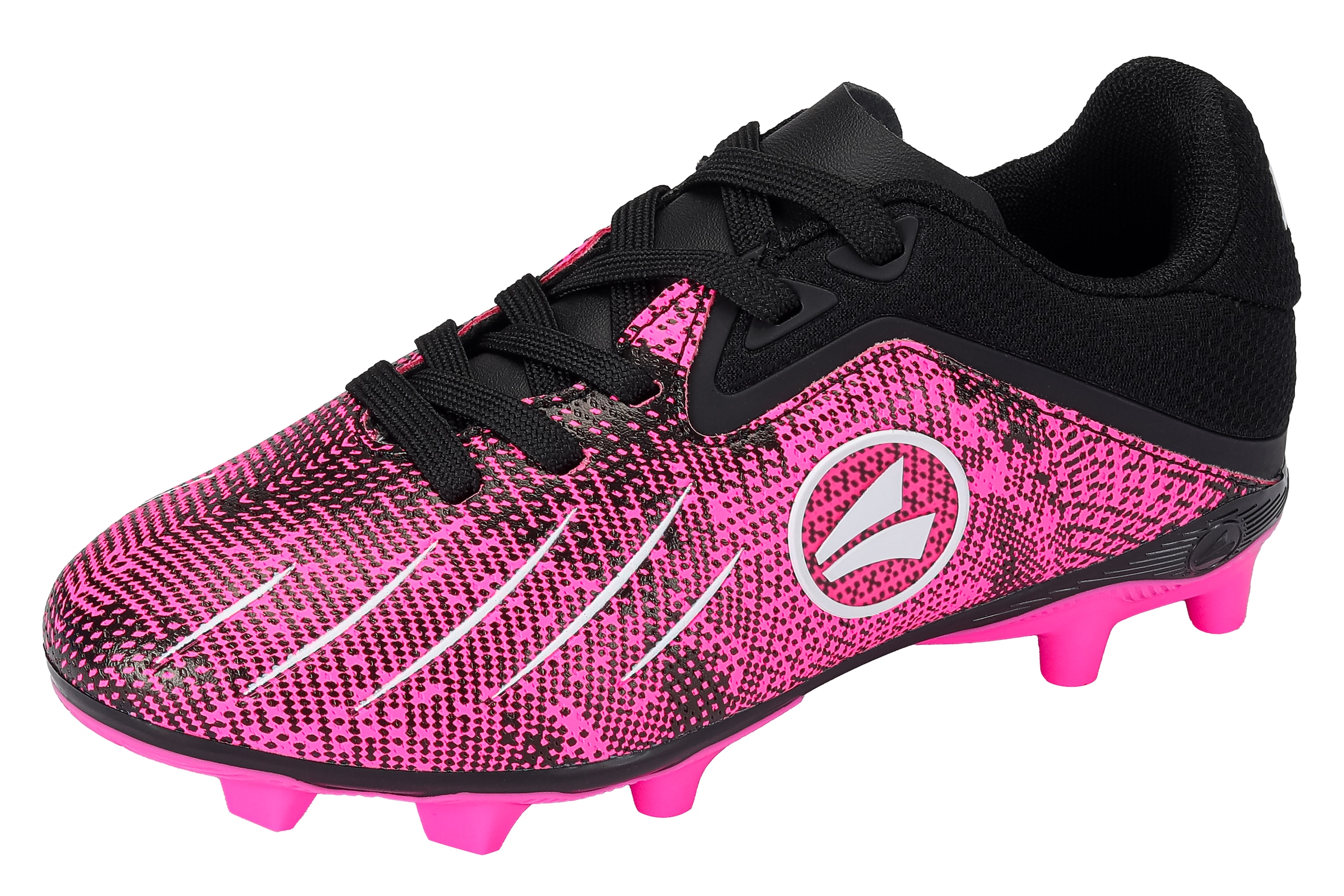 JAKO Mädchen Fußballschuh "J-SFG VINI", Gr. 37jet schwarz, neon pink, Synthetik, Schuhe, für Rasenplätze