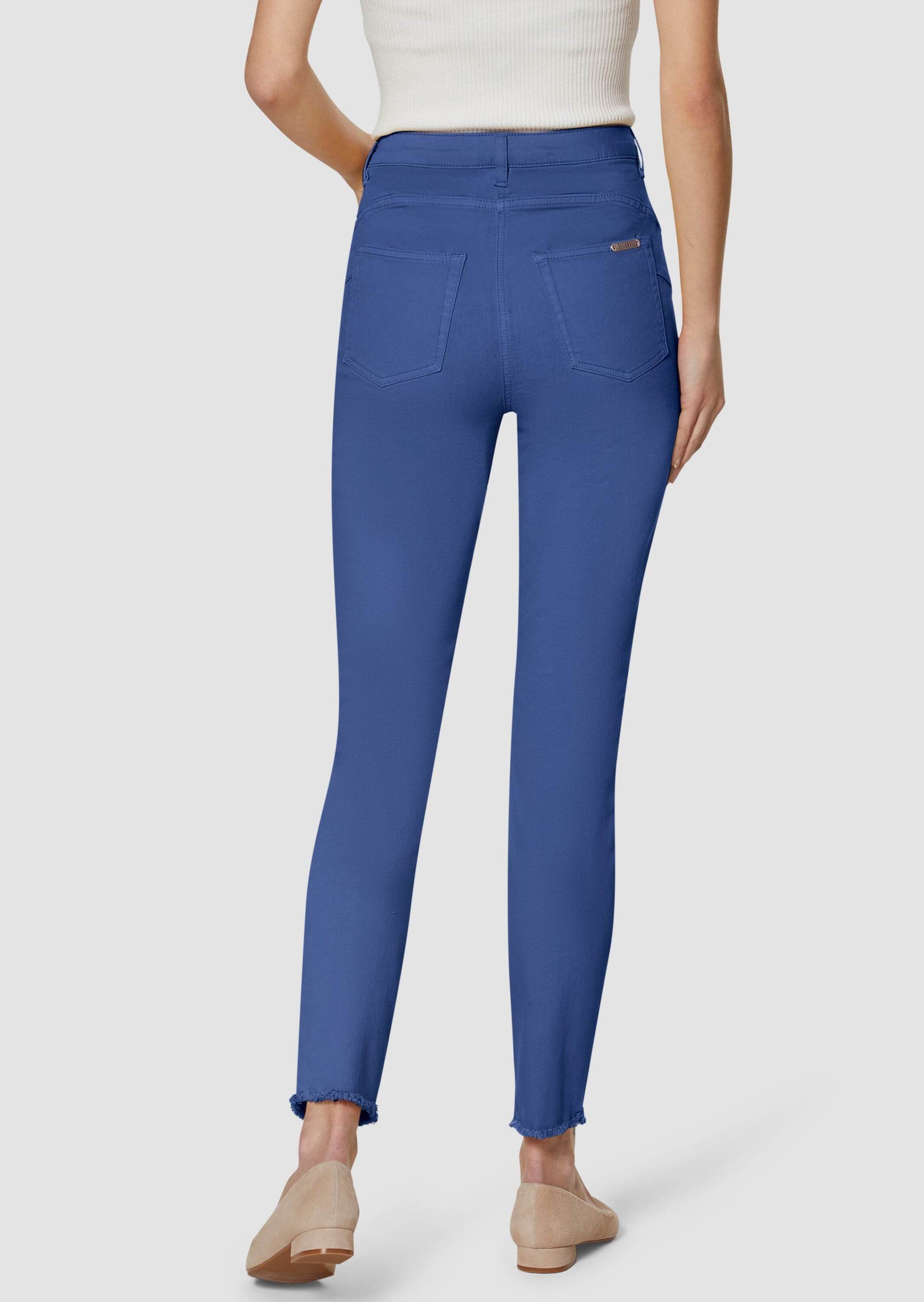 MADELEINE Regular-fit-Jeans »Jeans Mid Waist Skinny-Hose mit Fransen«