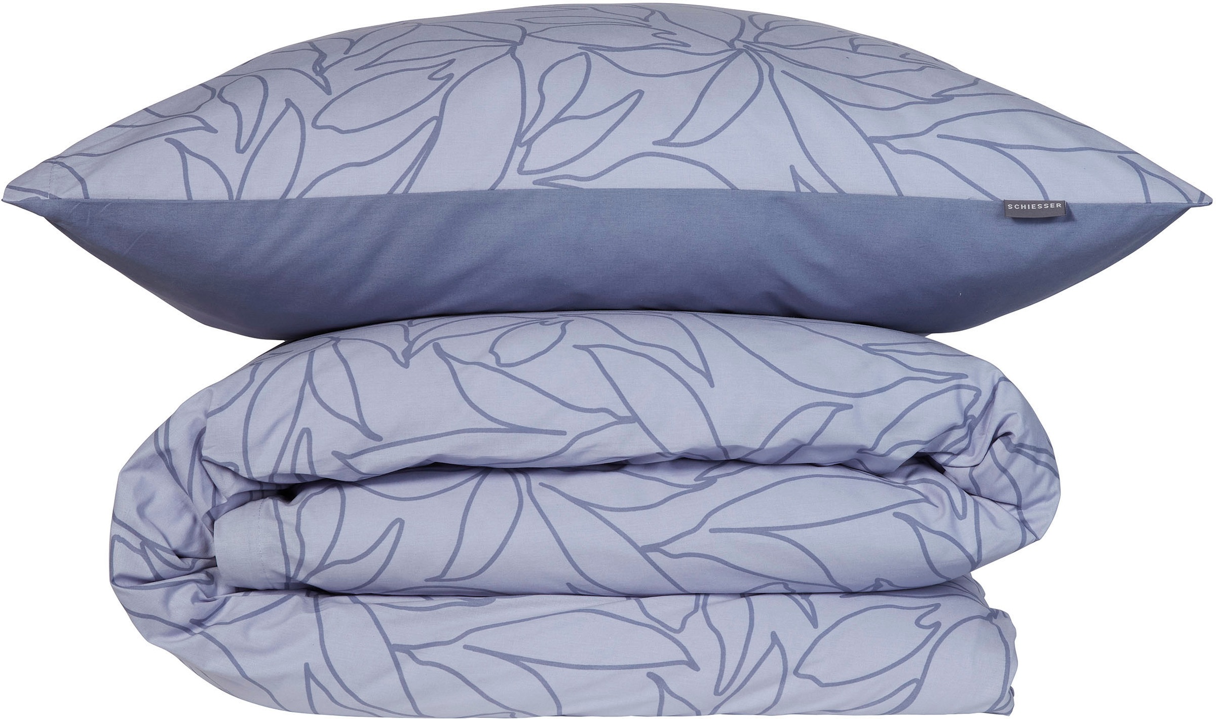 Schiesser Wendebettwäsche »Leaves aus weicher Baumwolle mit schlichtem Botanikprint«, Made in Green