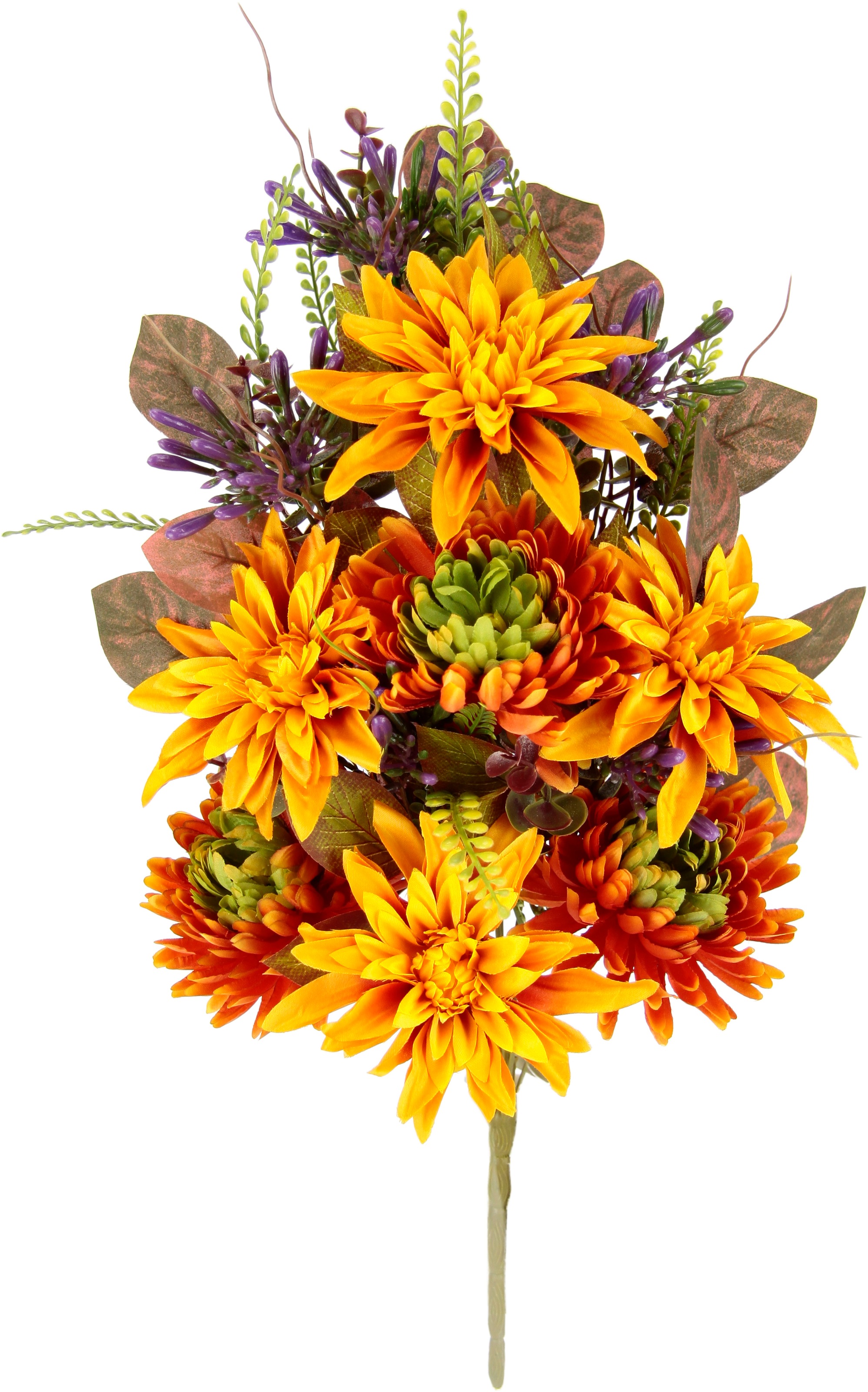 I.GE.A. Kunstblume "Chrysanthemen und Dahlien", Künstliche Blumen Chrysanthemenstrauß Bouquet