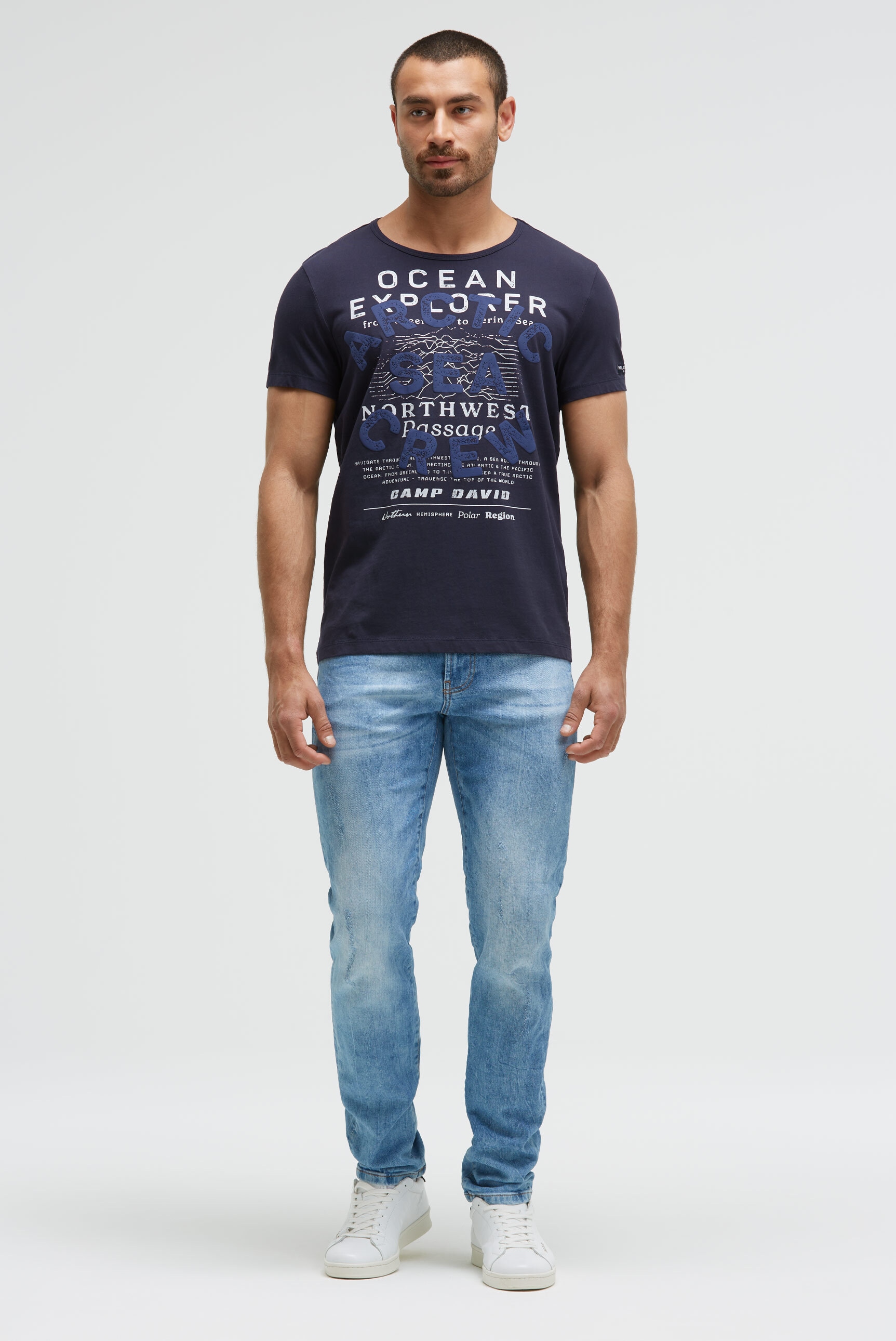 CAMP DAVID Rundhalsshirt, aus Baumwolle