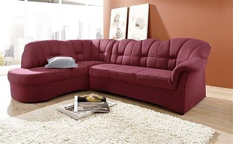 DOMO collection Ecksofa "Papenburg, zeitlose Rückensteppung, elegante Armle günstig online kaufen