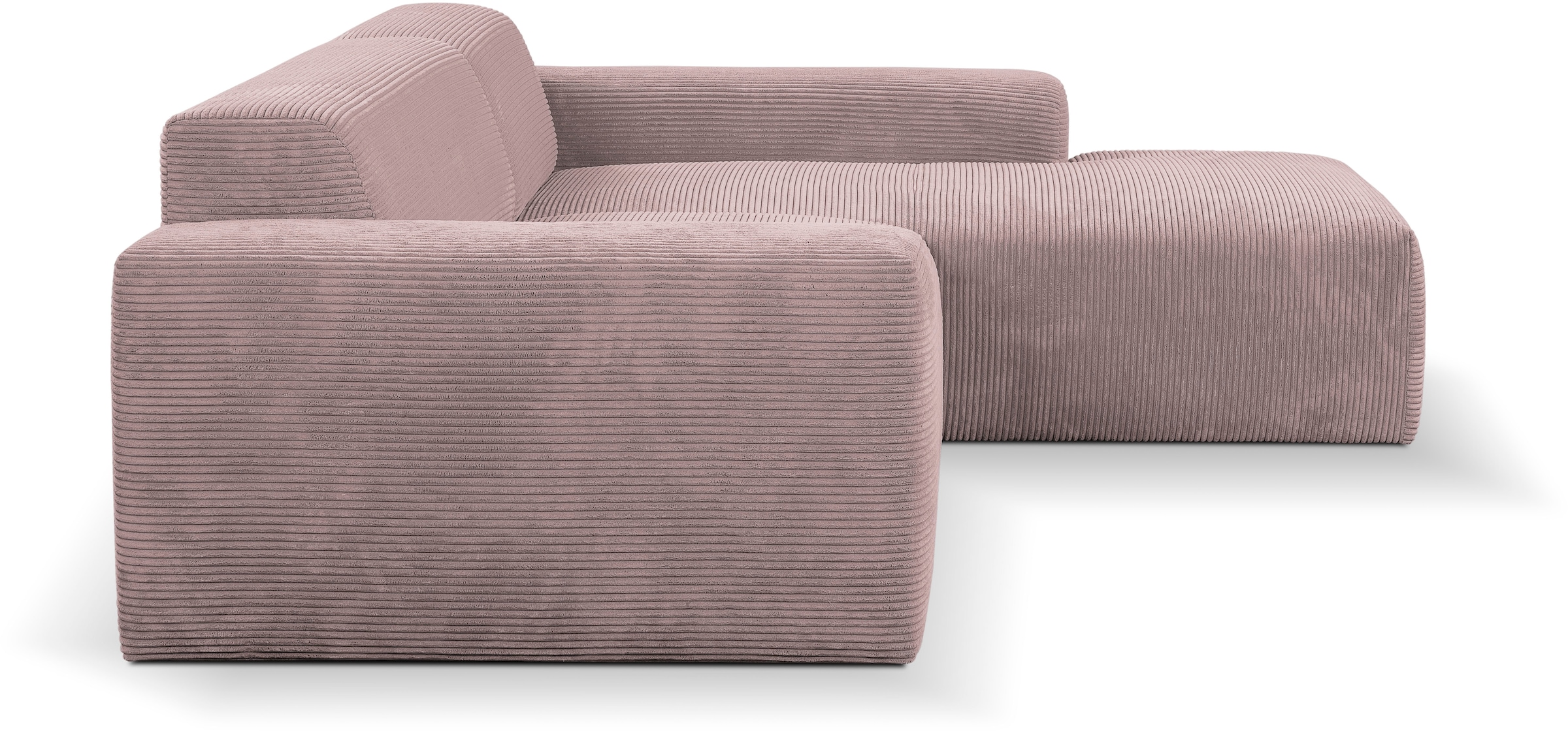 WERK2 Ecksofa »Zeus-L modern und zeitlos, Breite 253cm, bequemes Sofa«, Curvy Trend Ecksofa mit urbaner Optik