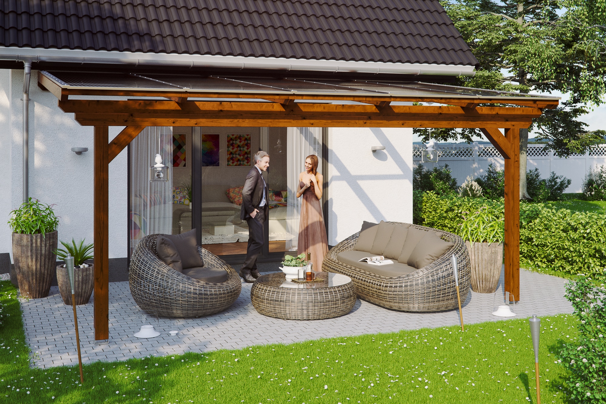 Skanholz Terrassendach »Ancona«, Leimholz