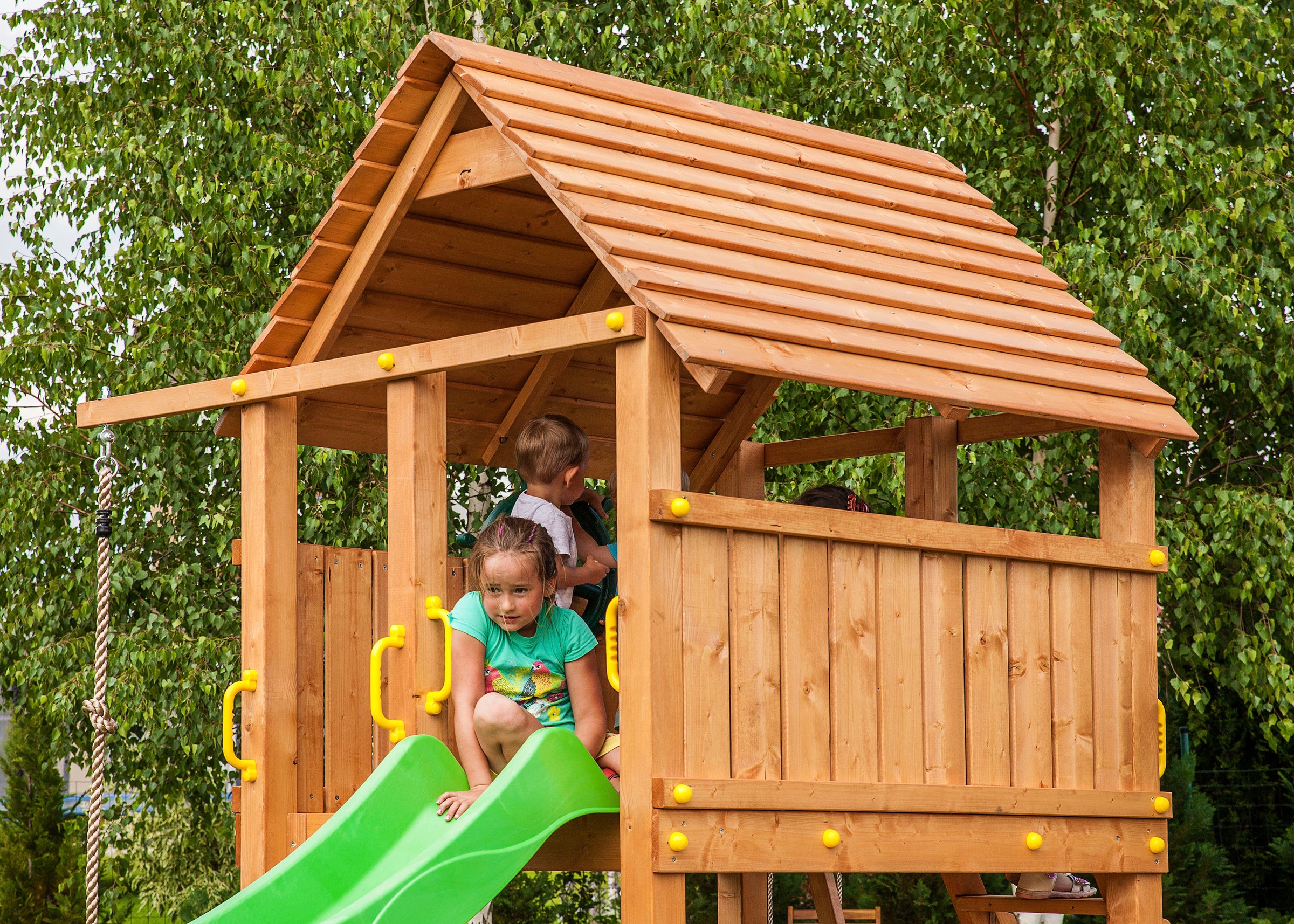 FUNGOO Spielturm »FORTRESS Move+«, mit Schaukel & Rutsche, Kletterwand