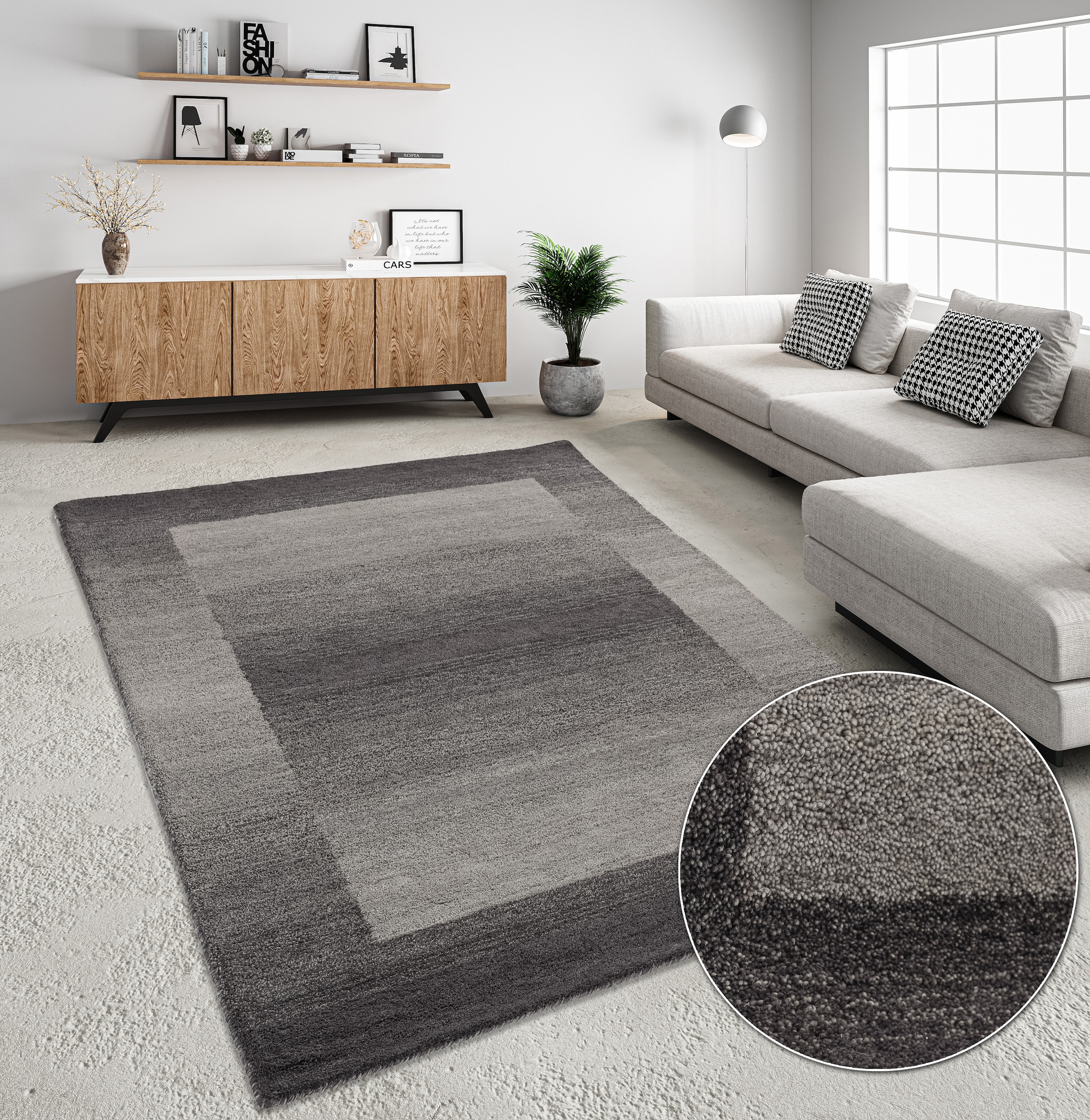 THEKO Wollteppich "Gabbeh Super, Handweb, Teppich, Bordüre, reine Wolle," r günstig online kaufen