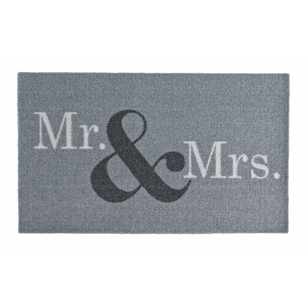 HANSE Home Fußmatte »Mr & Mrs«, rechteckig, mit Spruch, Schrift, Robust, Rutschhemend, Ehepaar, Liebe, Waschbar