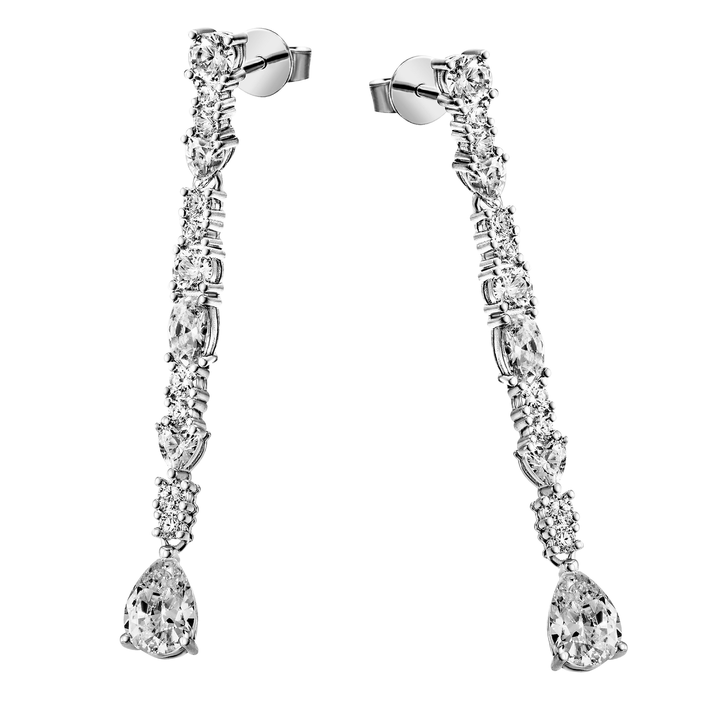 Paar Ohrstecker FIRETTI "Schmuck Geschenk Silber 925 Ohrschmuck Ohrringe", silberfarben, kristallweiß, kristallweiß, Ohrringe, Damen, Silber 925 (Sterlingsilber), mit Zirkonia (synth.)