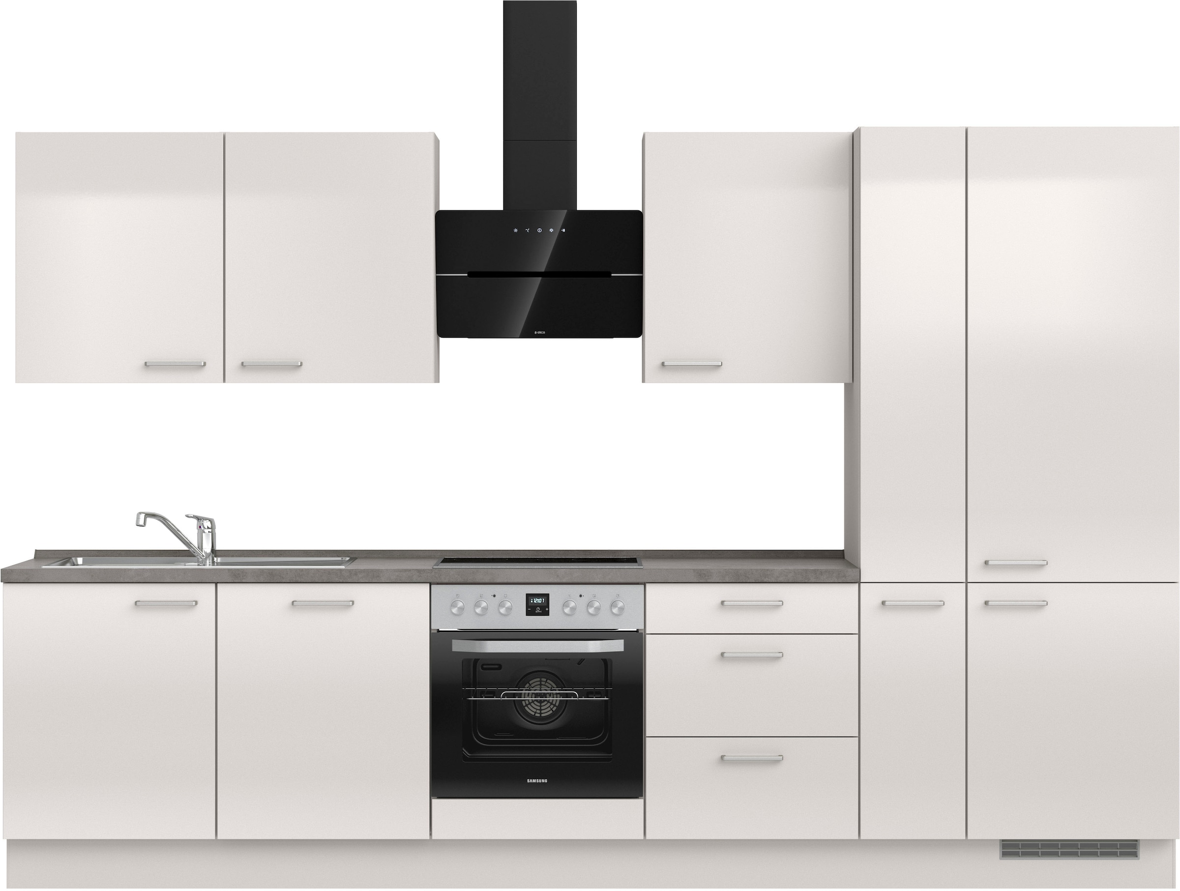 nobilia ""Flash II", NEU: individuell anpassbar mit gratis Profi-Beratung" vormontiert, Breite 330 cm, Ausrichtung wählbar, wahlw. mit E-Geräten