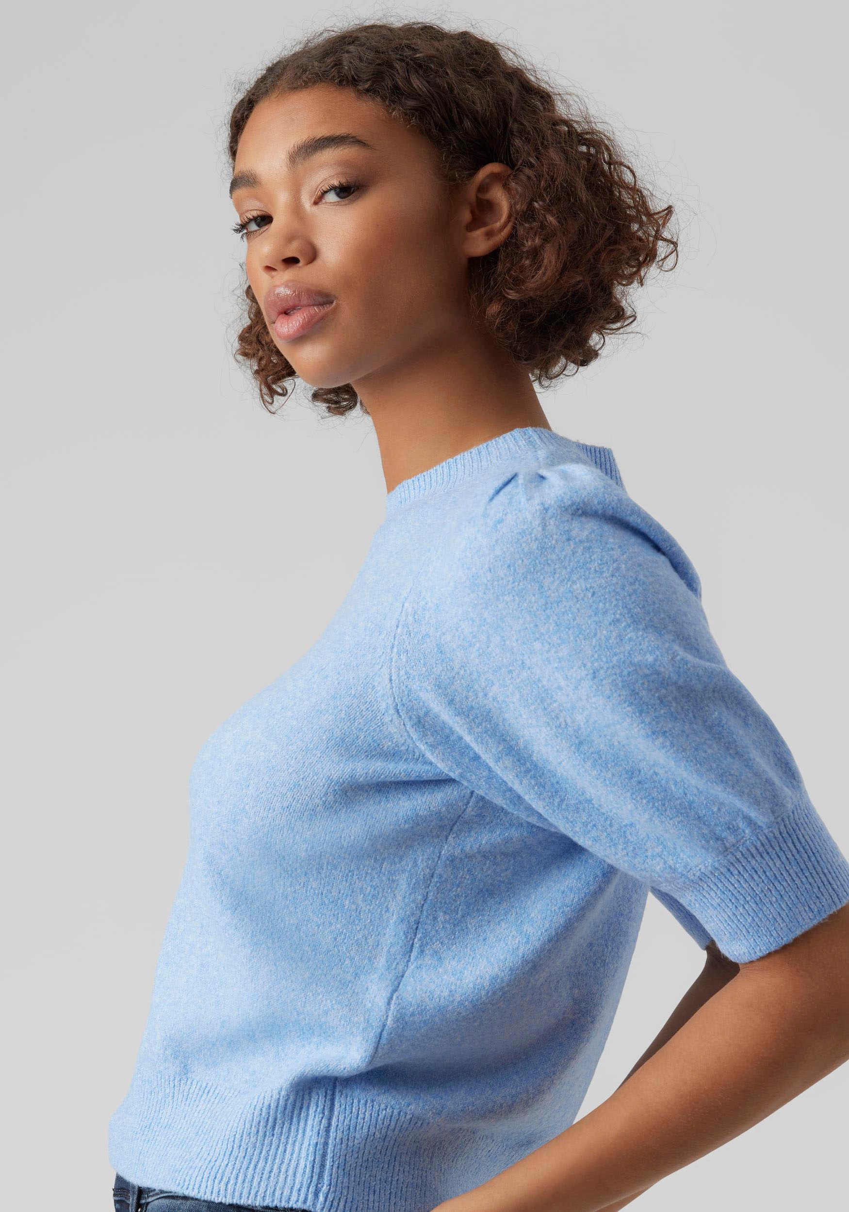 Vero Moda "VMDOFFY 2/4 O-NECK PULLOVER GA NOOS" mit kurzen Puffärmeln günstig online kaufen