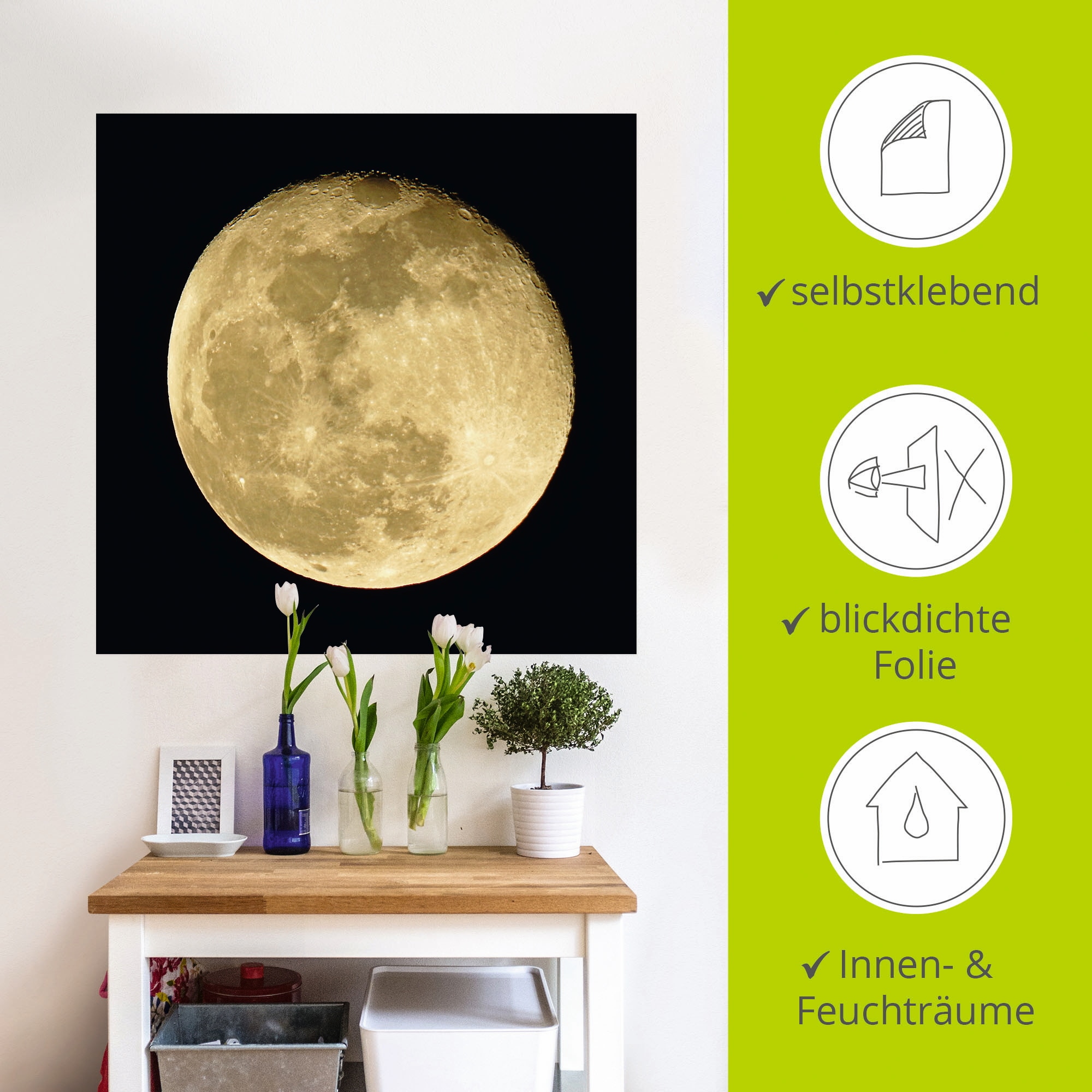 Artland Wandbild »Mond«, Weltraum, (1 St.), als Leinwandbild, Poster, Wandaufkleber in verschied. Größen