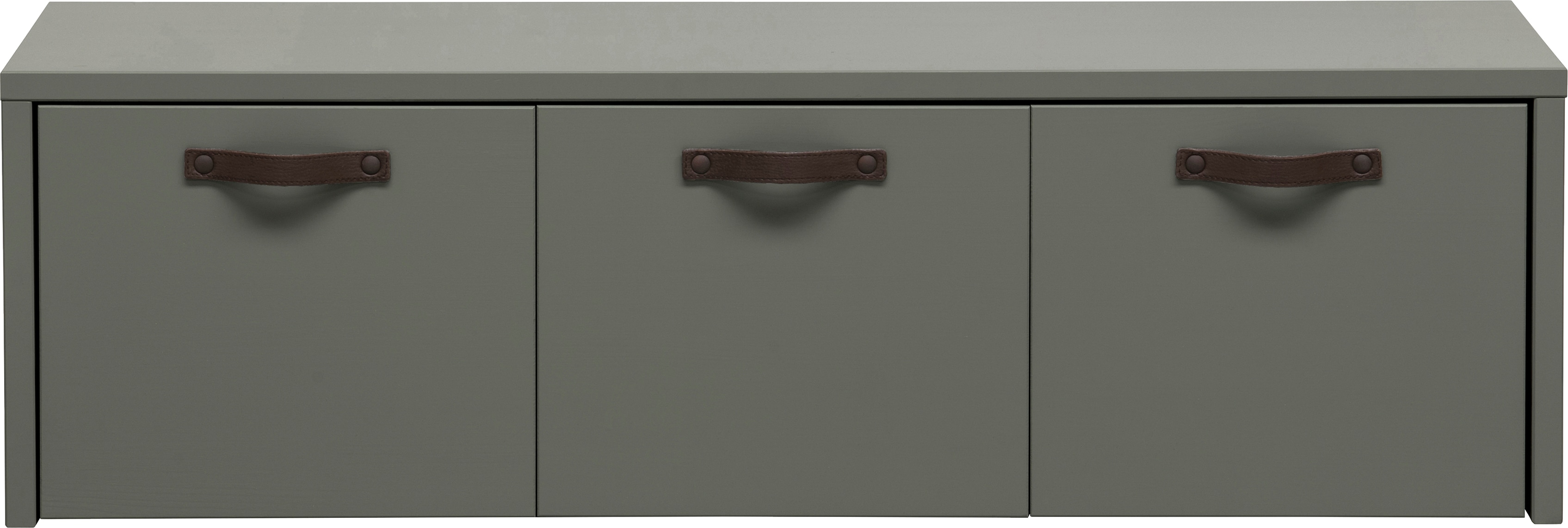 WOOOD Truhenbank "Stage FSC-Kiefernholz massiv mit Ledergriff H 36 x B 120 x T 50 cm" Sitzfläche und Stauraum kombiniert, Einfach zu montierbar Pfleigleicht