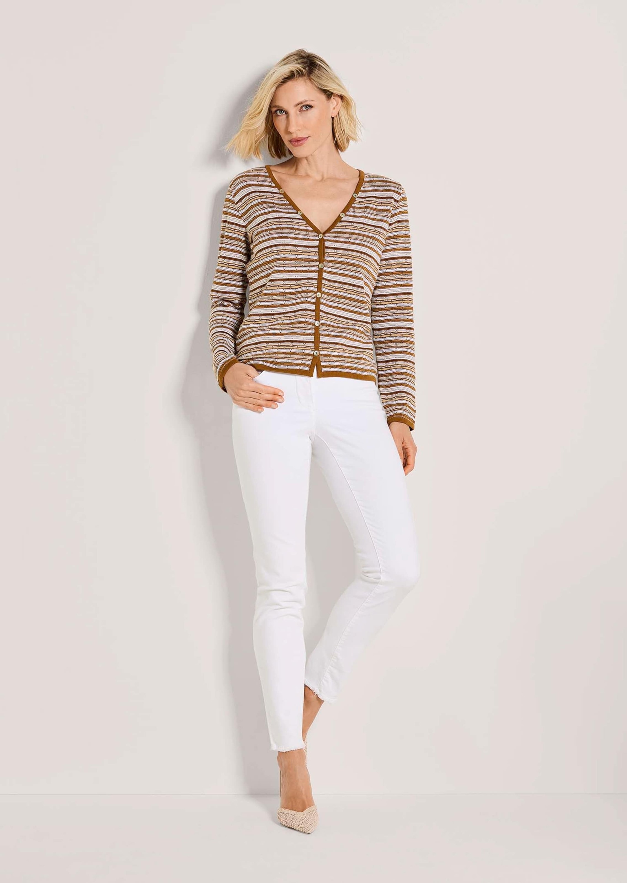 MADELEINE Strickjacke "Strickjacke Schmale Strickjacke mit mehrfarbigem Str günstig online kaufen