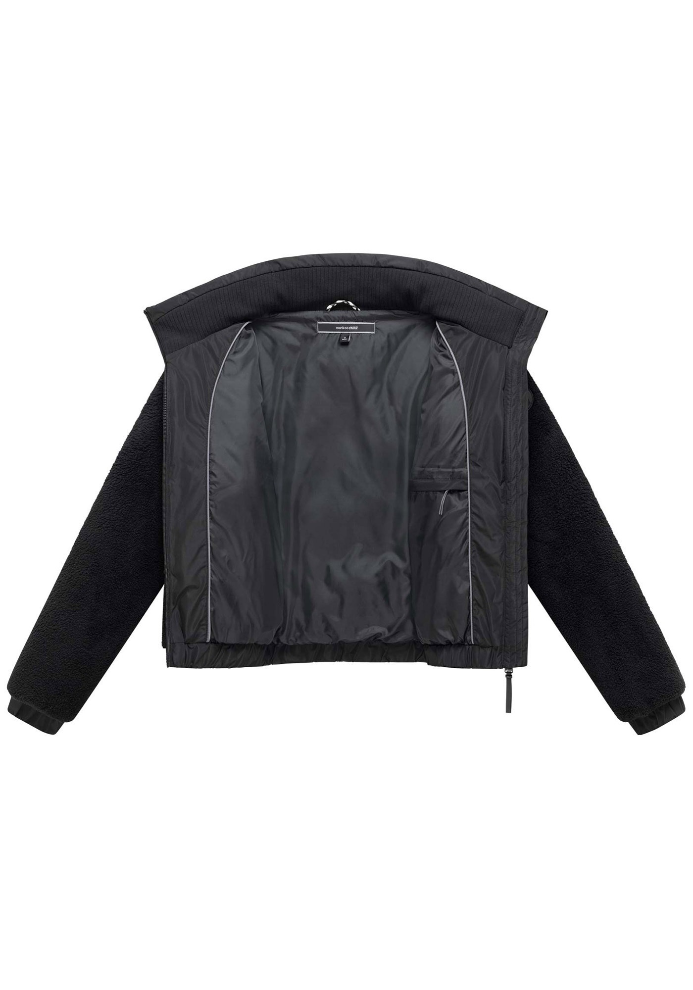 Marikoo Winterjacke »Yuvaa« mit Kapuze Damen Teddyjacke kurz aus weichem Teddyfleece mit Stehkragen