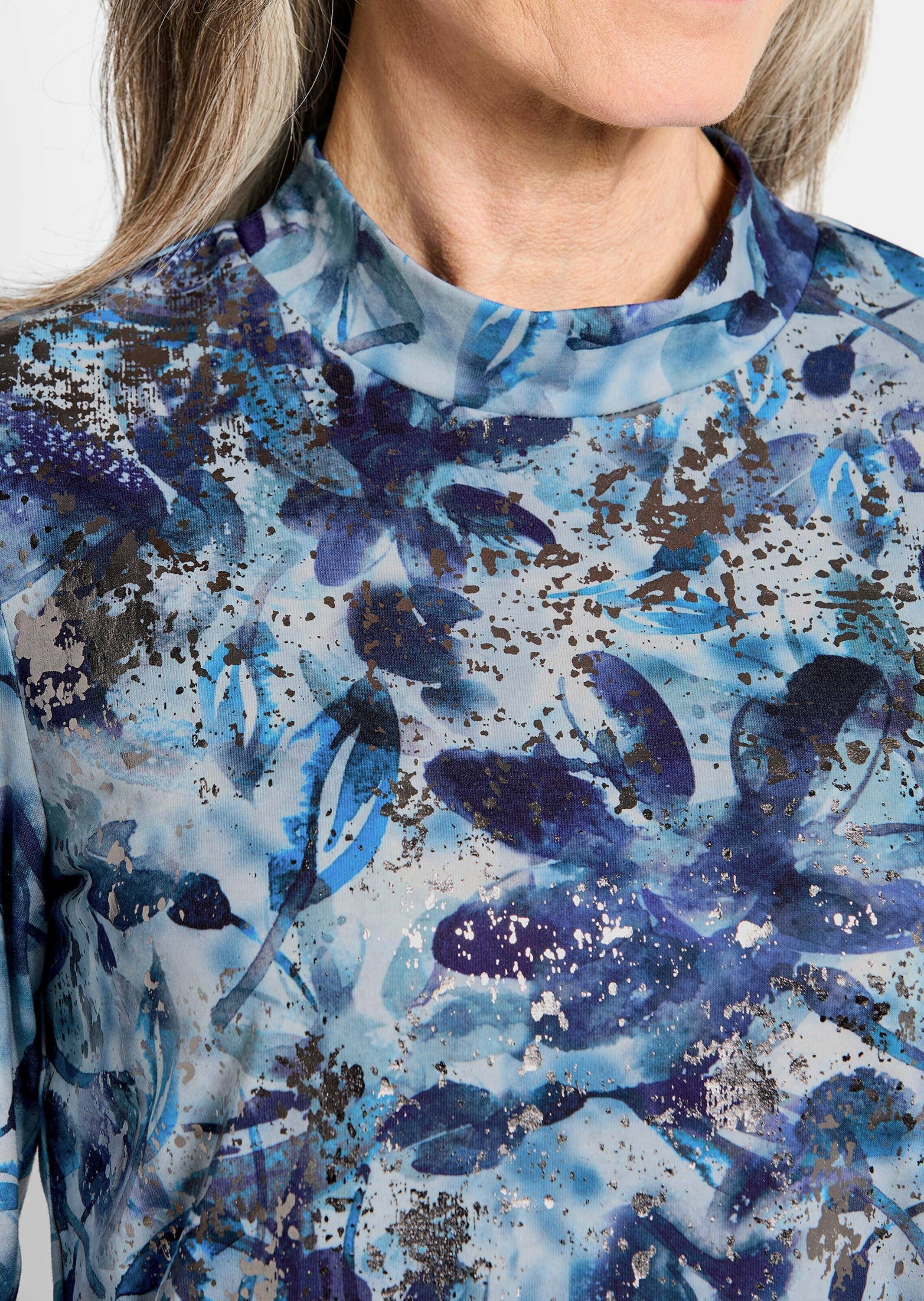 GOLDNER Kurzarmshirt »Kurzgröße Jersey-Shirt mit Glanzdetails«