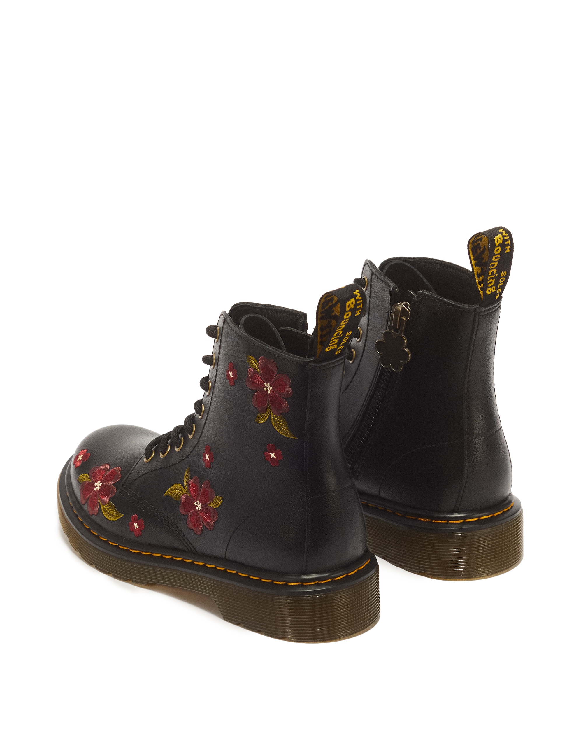 DR. MARTENS Schnürboots »1460 J black T Lamper«  Herbstboots, Mini&Me mit farbiger Blumenstickerei