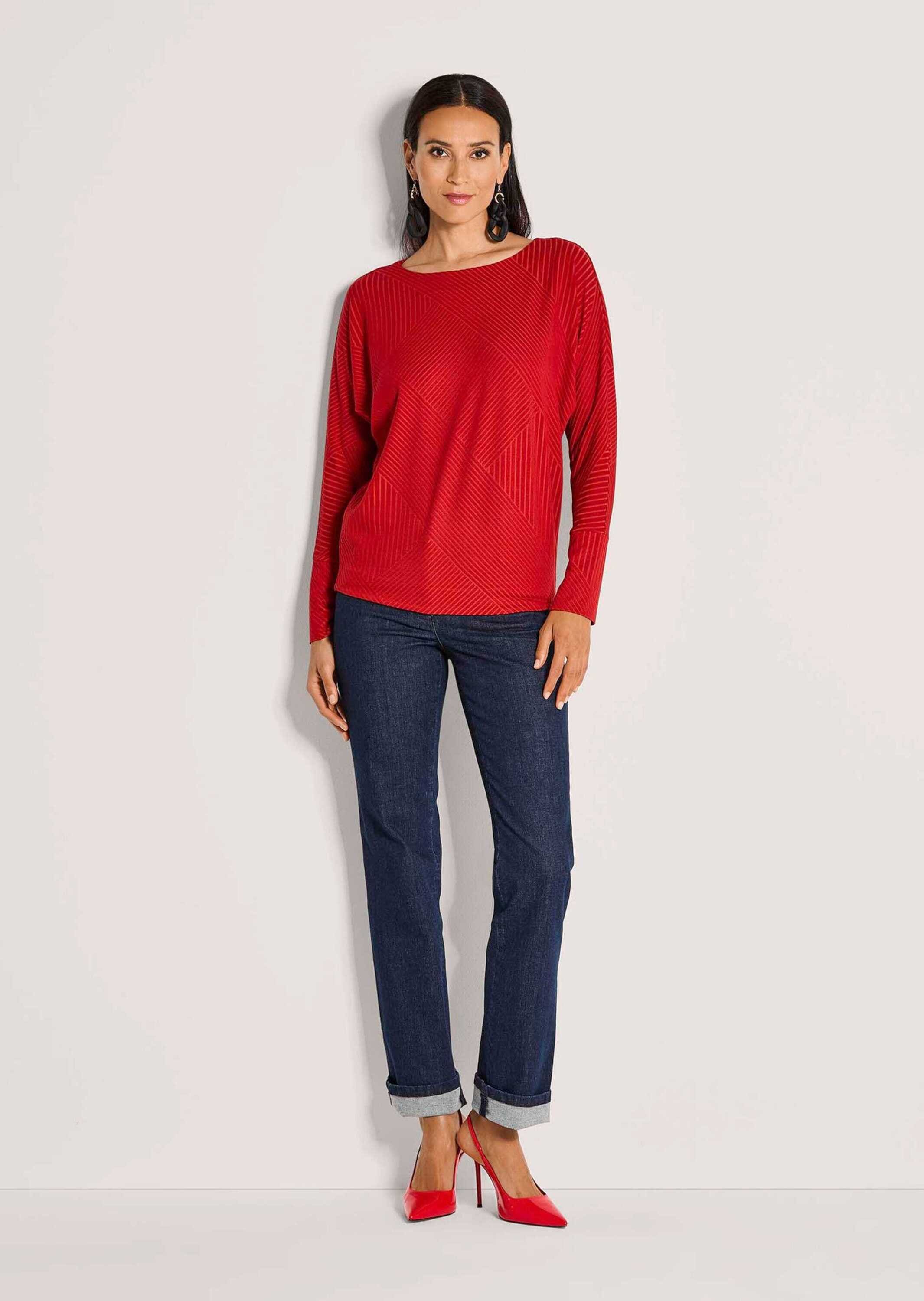 MADELEINE Langarmshirt »Shirt Shirt mit Fledermausärmeln und Struktur«