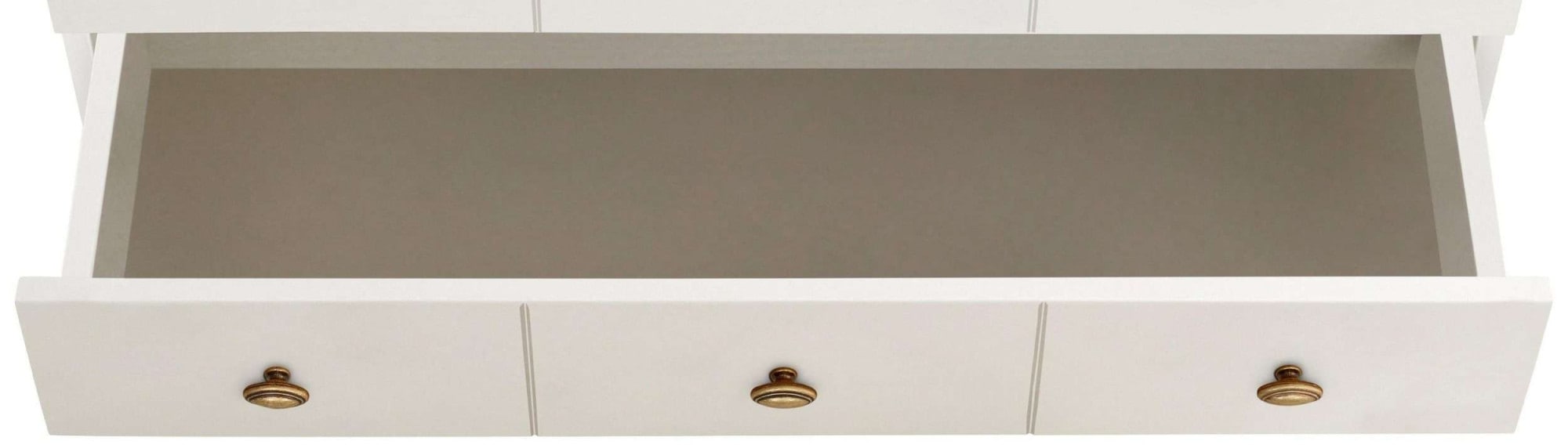 Home affaire »Soeren Regal mit 5 breiten Schubkästen in geteilter Optik« T/H: 80/29/220 cm, Kiefer FSC®-zertifiziert, elegante Metallgriffe