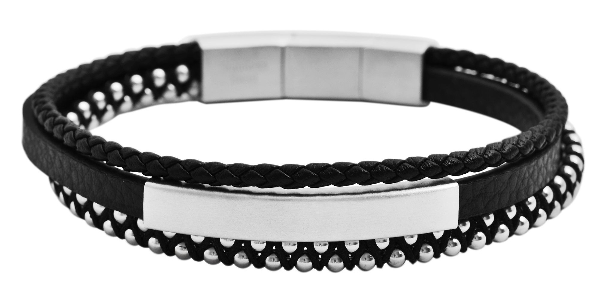 Bracelet en Cuir Adelia's Noir 22cm 2