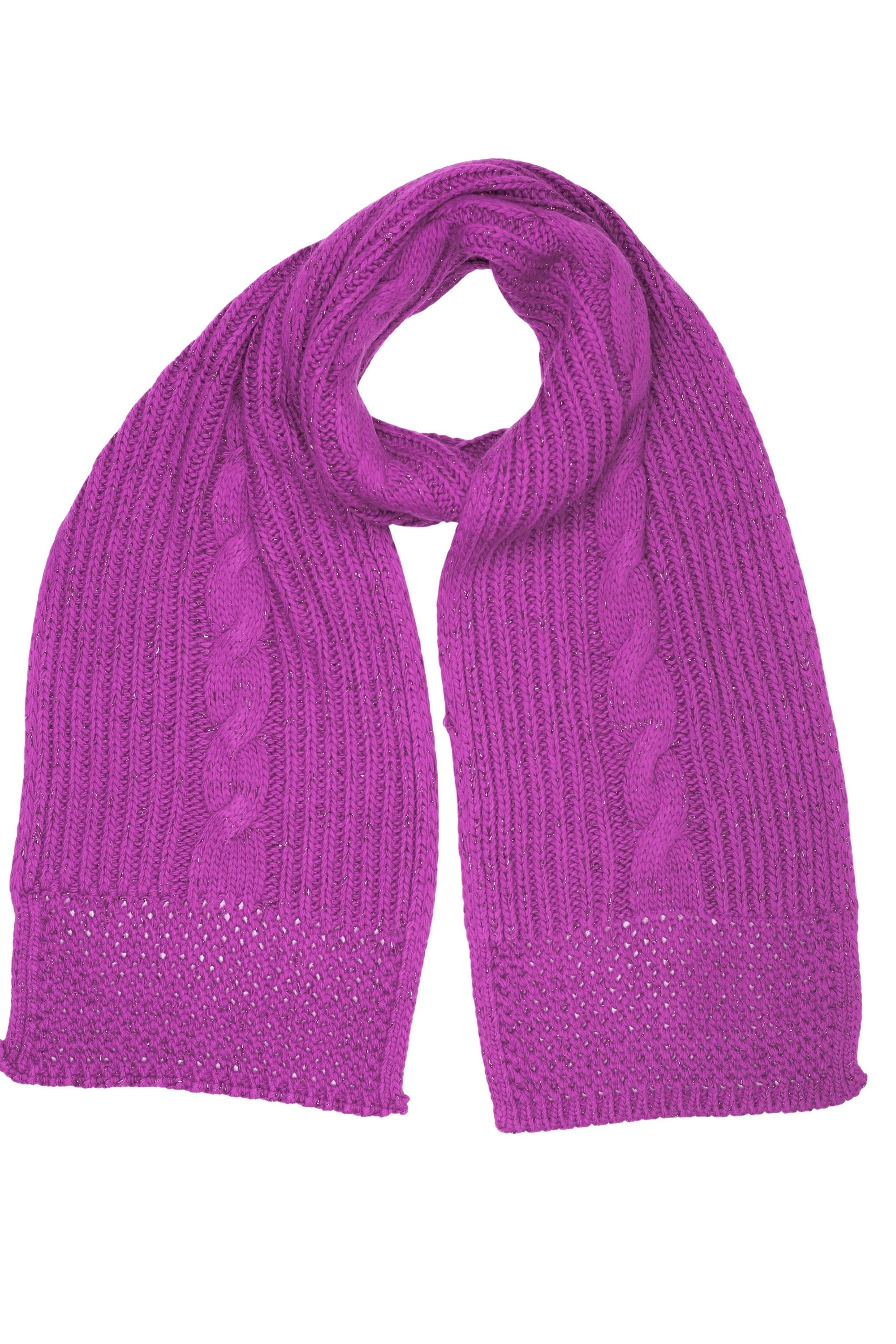 COLLEZIONE ALESSANDRO Strickschal "Warm" 1 Stk. mit Zopfmuster und dezentem Glitzer