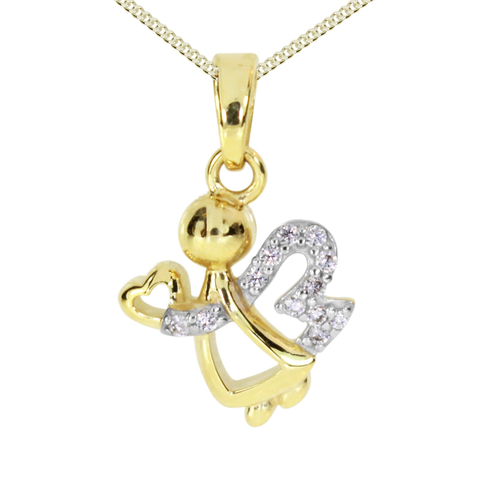 Kette mit Anhänger OSTSEE-SCHMUCK "Ostsee-Schmuck Kette mit Anhänger Engel Kette mit Anhänger Engel" Gr. 45, gold, Halsketten, Damen, 45cm, Gelbgold 333, L: 42