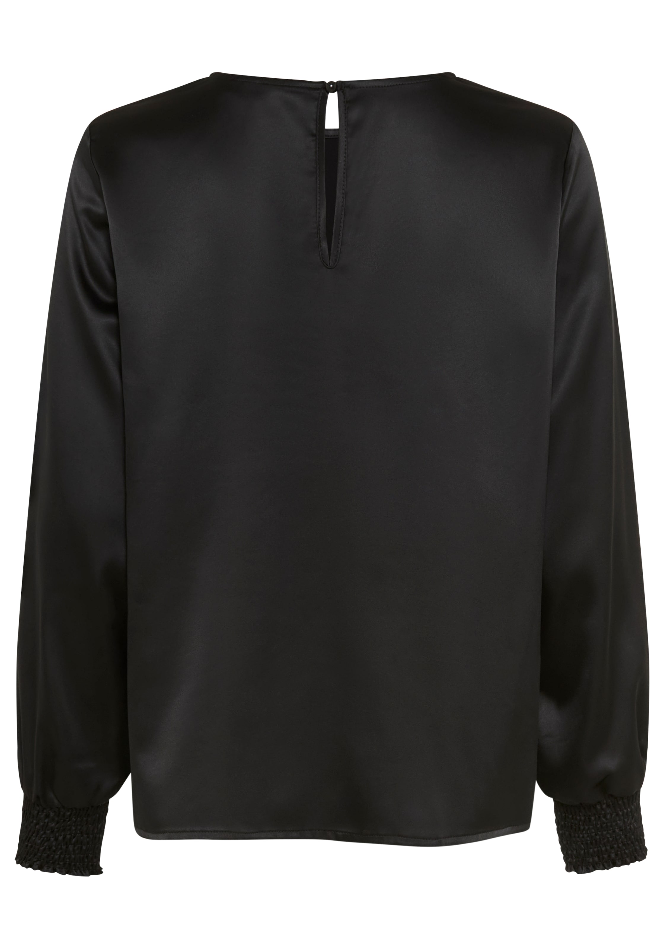 Laura Scott Schlupfbluse Festliche Satin-Bluse, Elastikbündchen am Ärmel, glänzender Stoff