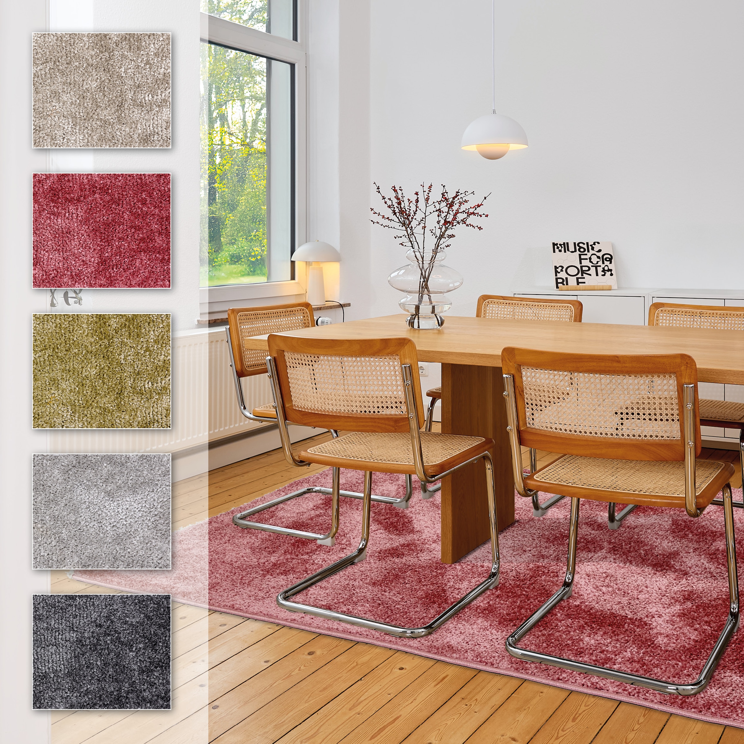 Teppich ASTRA "Stevie 250", altrosa, B:160cm H:9mm L:230cm, Polypropylen, Teppiche, Teppich, weicher Kurzflor, gewebt, Wohnzimmer, Schlafzimmer