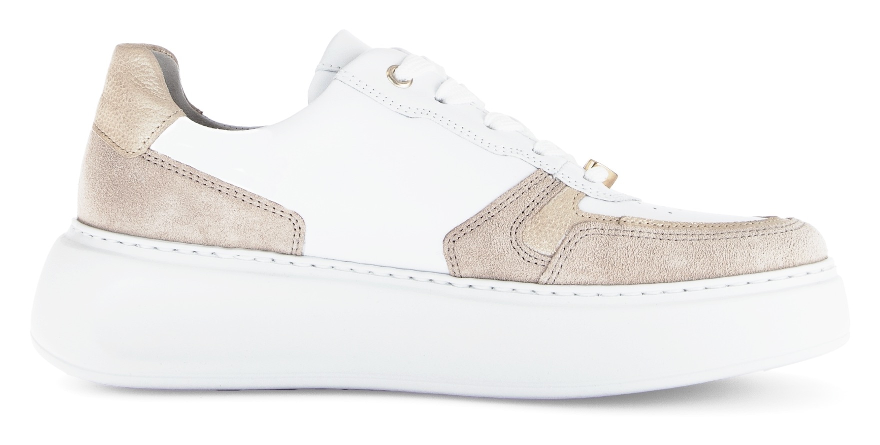 Gabor Plateausneaker »FLORENZ«, Freizeitschuh, Halbschuh, Schnürer, Kontrastbesätze, Weite G