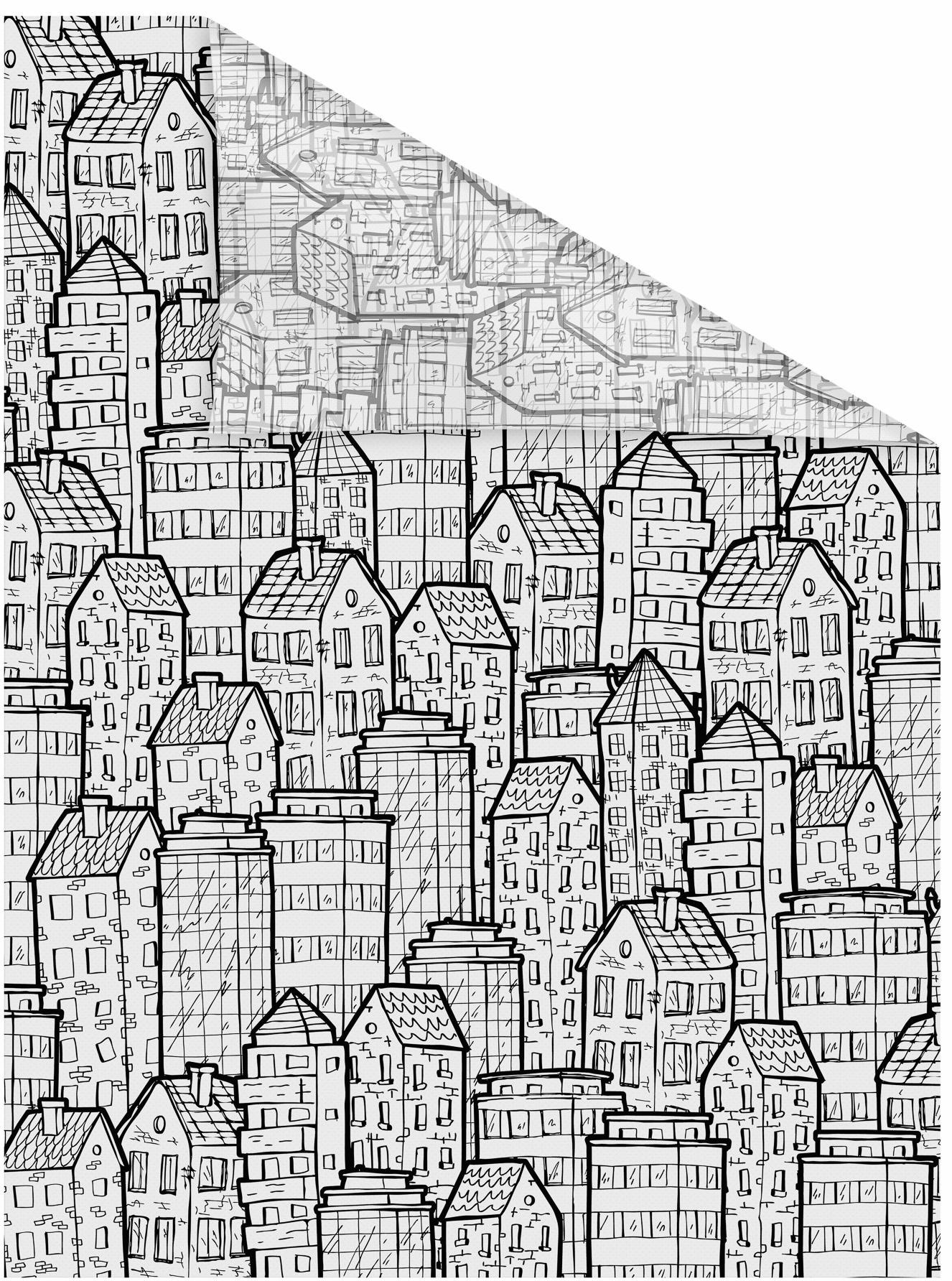 LICHTBLICK ORIGINAL Fensterfolie "Stadt" 1 blickdicht strukturiert Klebepun günstig online kaufen