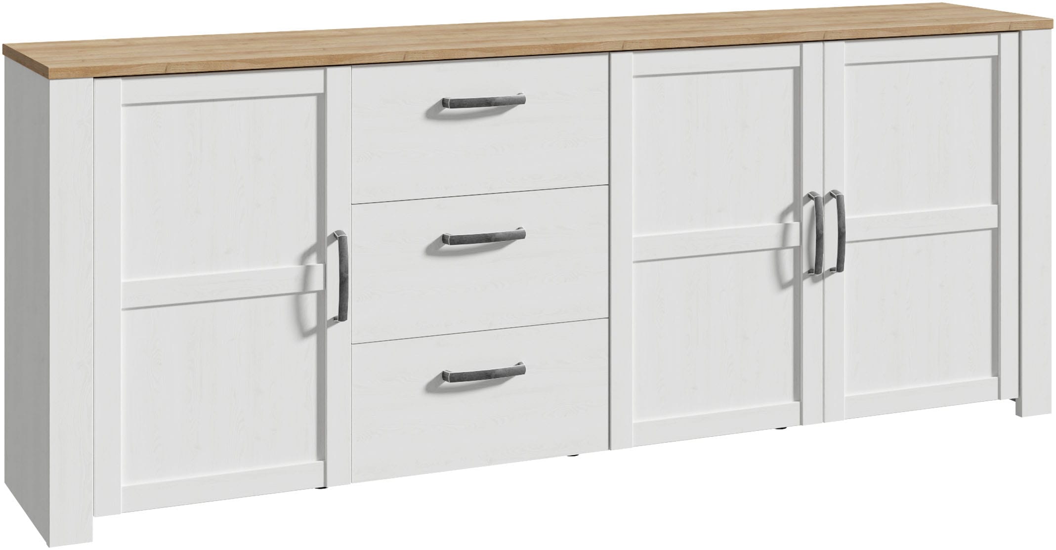 FORTE "Bohol, großes Sideboard,Breite 2,20 mtr. Soft-Close, Stauraum" B/H/T 220,8/87/42cm, 3 Türen, 3 SK