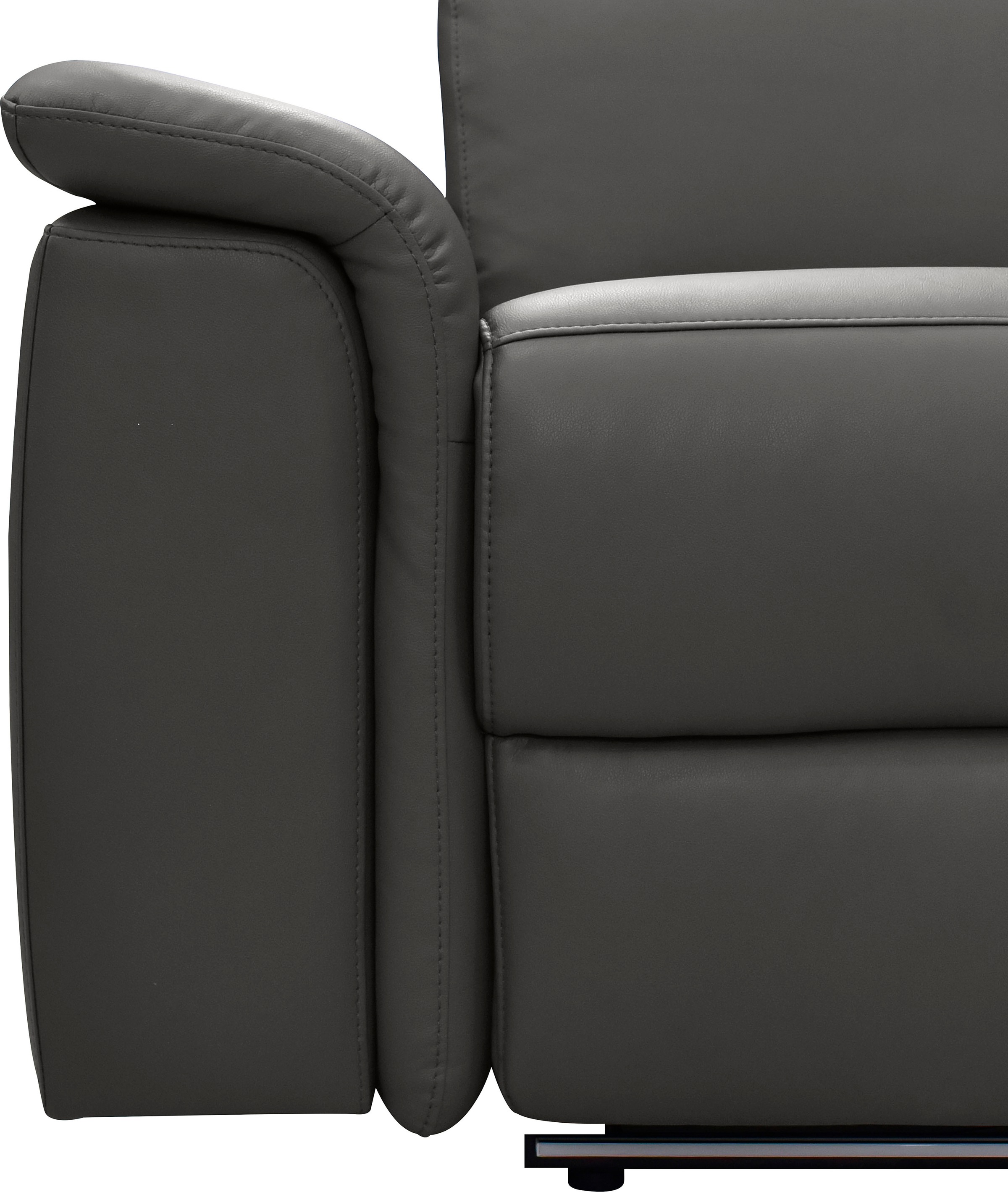 Places of Style Ecksofa »Pareli, L-Form, 259cm,m. Recamiere, Echtleder, Kunstleder, Webstoff«, man. o. elektr. Relaxfunktion, USB/Kopfteilverstellg u. LED
