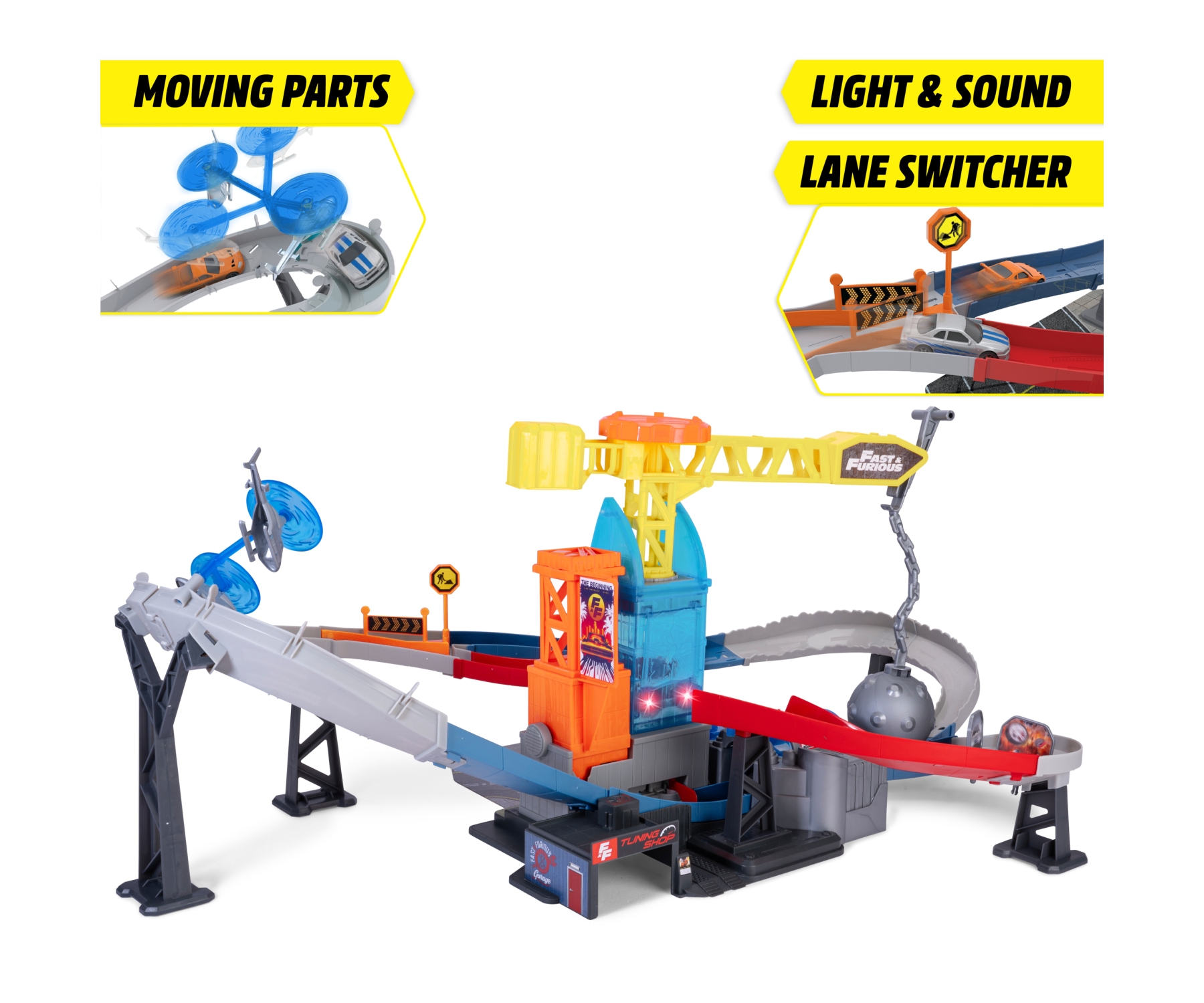 Dickie Toys Autorennbahn »Fast & Furious Wrecking Ball Rampage« mit Licht und Sound