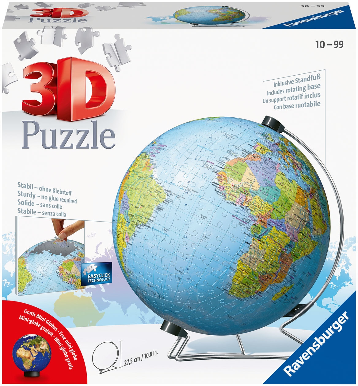 Puzzleball »Globus in deutscher Sprache«, Made in Europe, FSC® - schützt Wald - weltweit
