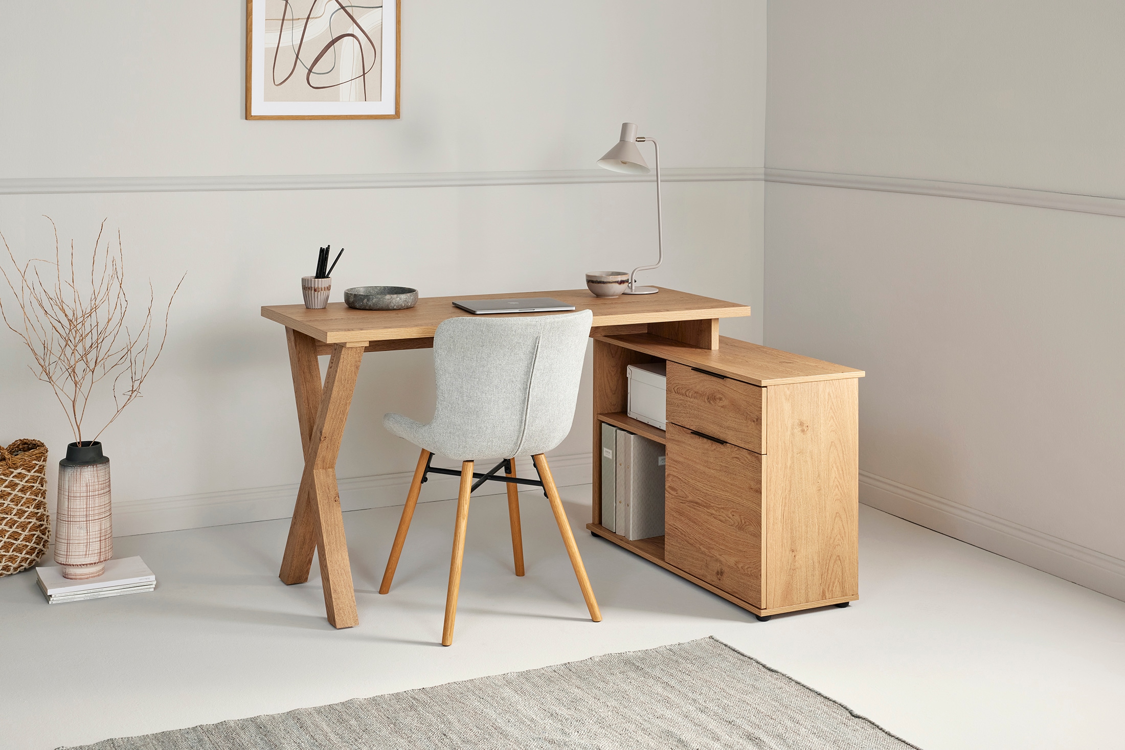 Jahnke Eckschreibtisch »X-CLUB C 40 E« 1 Stk. tlg. wechselseitig montierbar, X-Gestell