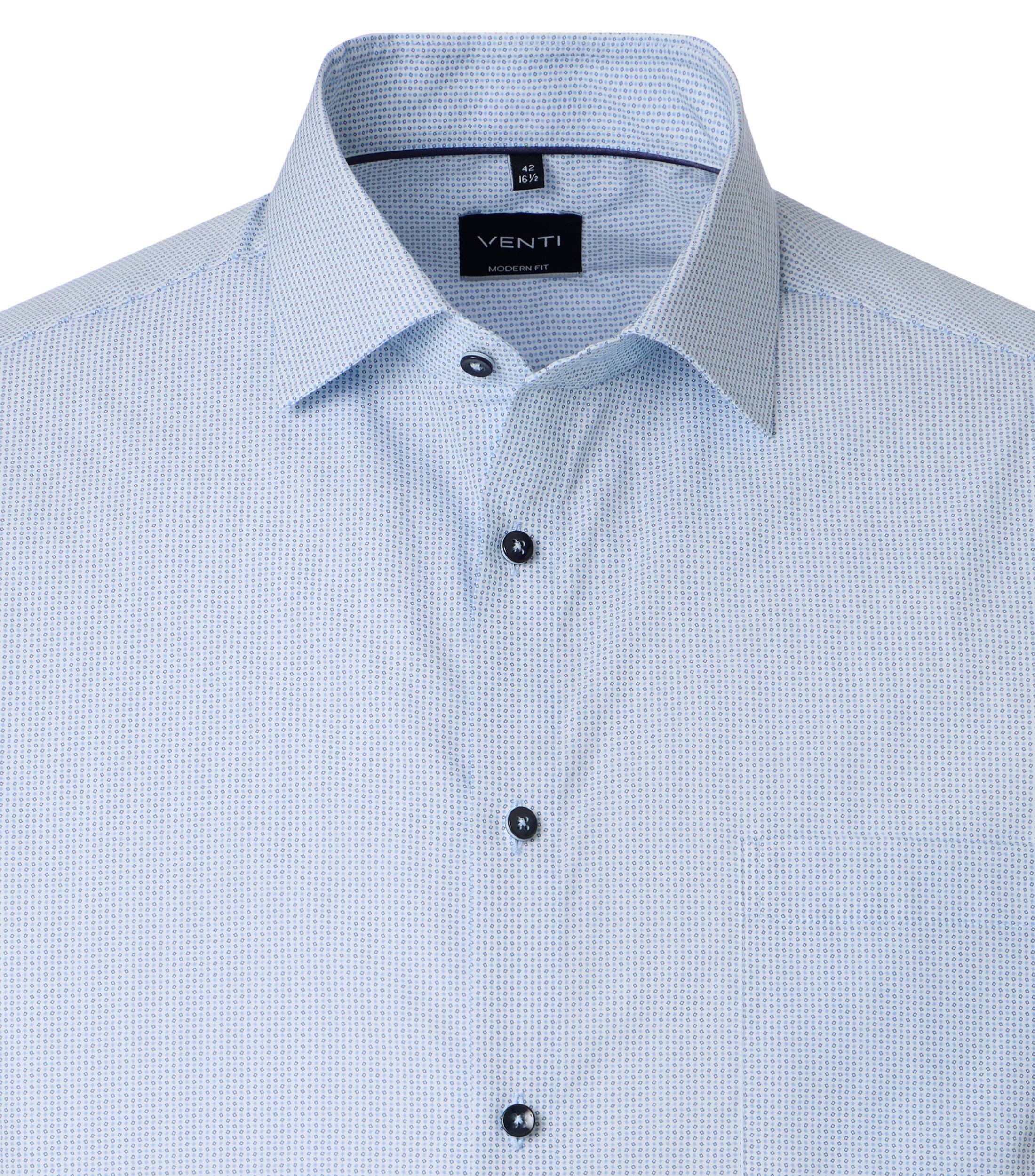 VENTI Businesshemd Kurzarm Print Light Blue 43 2