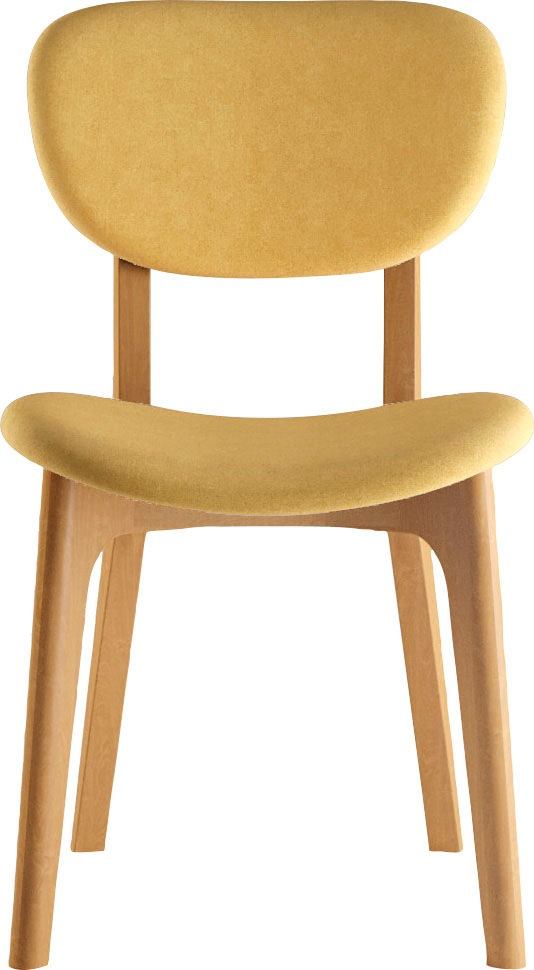 Stuhl HOME AFFAIRE "COZY Made in Italy", gelb (gelb, buche, gelb), B:50cm H:88cm T:62cm, Polyester, Stühle, Stuhl, Gestell in Buche, Kirsch- oder Nussbaum, Massivholz, Design Stuhl 2