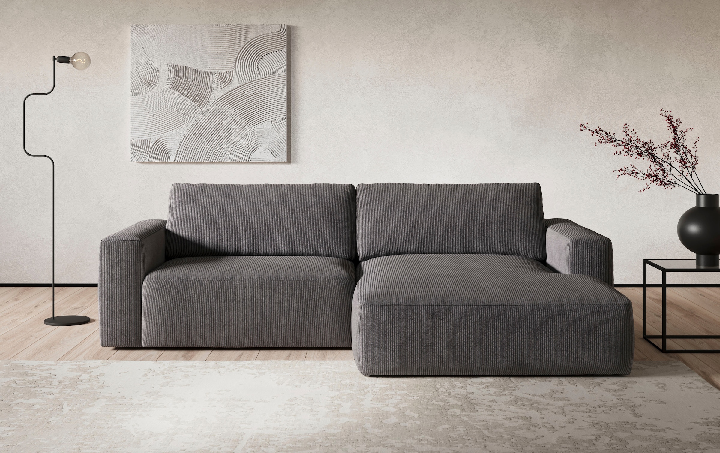 COTTA Ecksofa "Lasso L-Form, XL-Sofa", mit breiter Recamiere im trendigen C günstig online kaufen