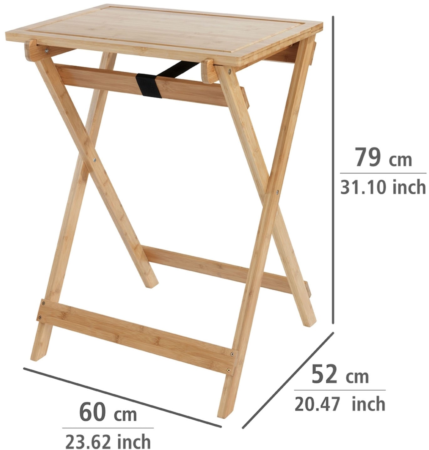 WENKO Klapptisch »Modell Lugo«, Beistelltisch mit Schneideplatte und abnehmbarem Tablett, Bambus