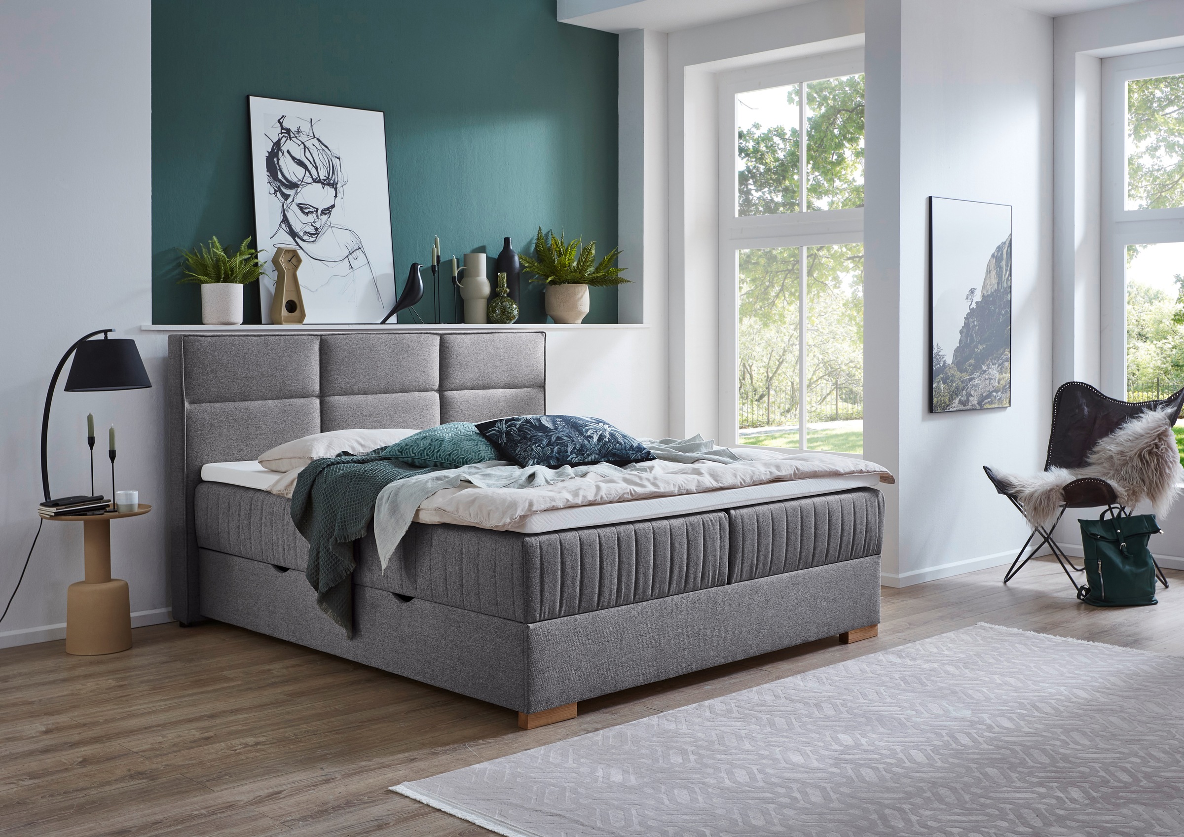 meise.möbel Boxspringbett »Tambo«, inkl. Bettkasten & Topper, erhältlich in 120x200cm oder 180x200cm