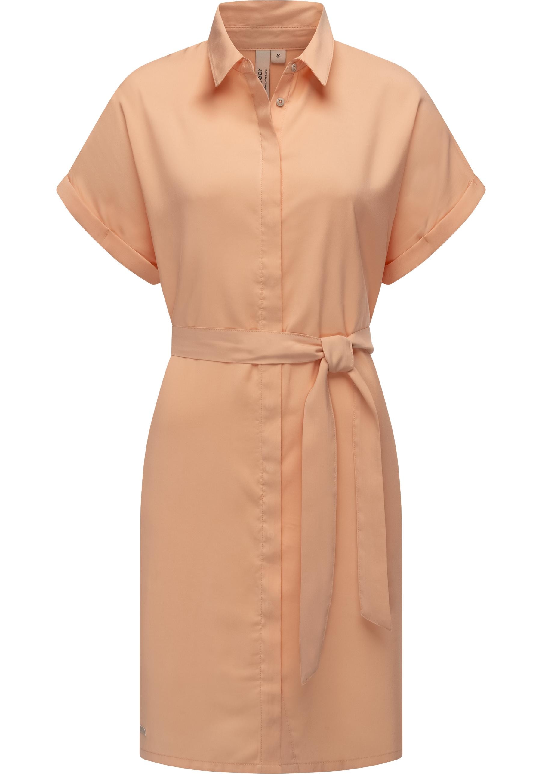 Ragwear Blusenkleid "Manilla" Ohne Taschen Kurzarm Midikleid mit Taillengürtel