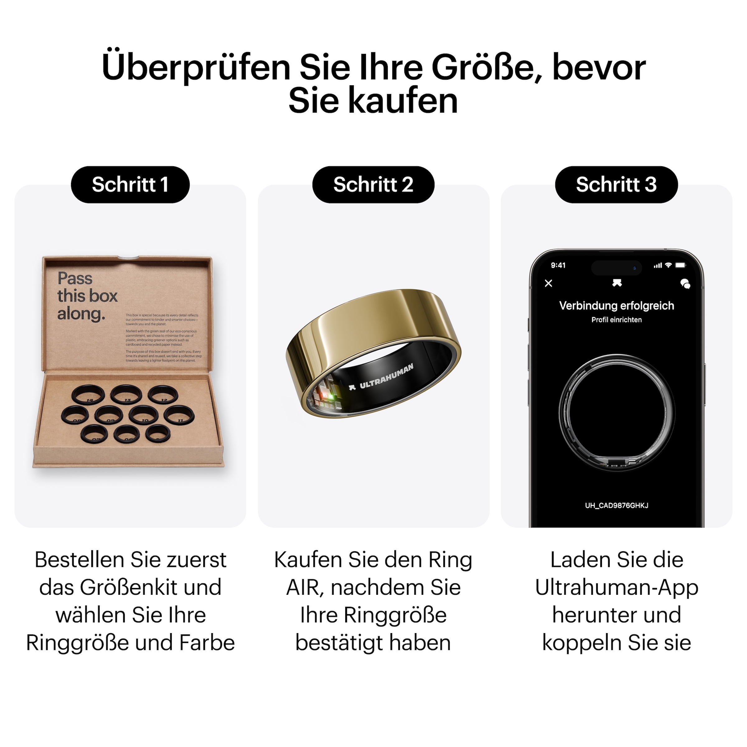 Ultrahuman Activity Tracker »Smartring AIR - Größe 7« Schlaf- und Fitness-Tracker für Frauen und Männer