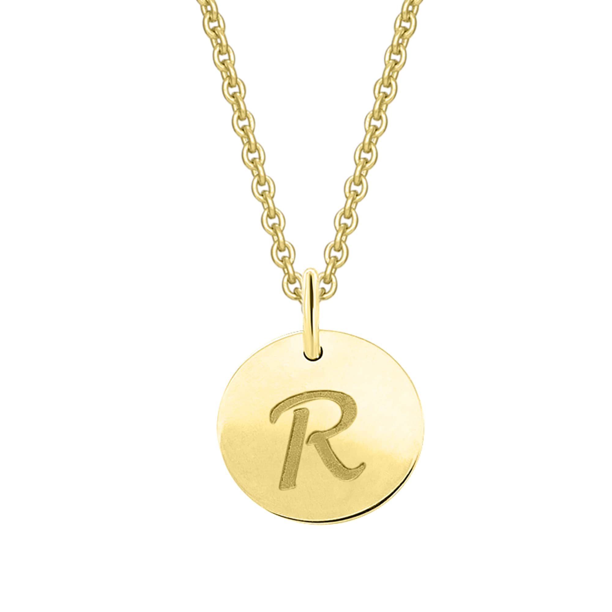 ONE ELEMENT Kette mit Anhänger »Buchstabe R Buchstaben Anhänger aus 333 Gelbgold Ø 11 0 mm« Schmuckset Set mit verstellbarer Halskette