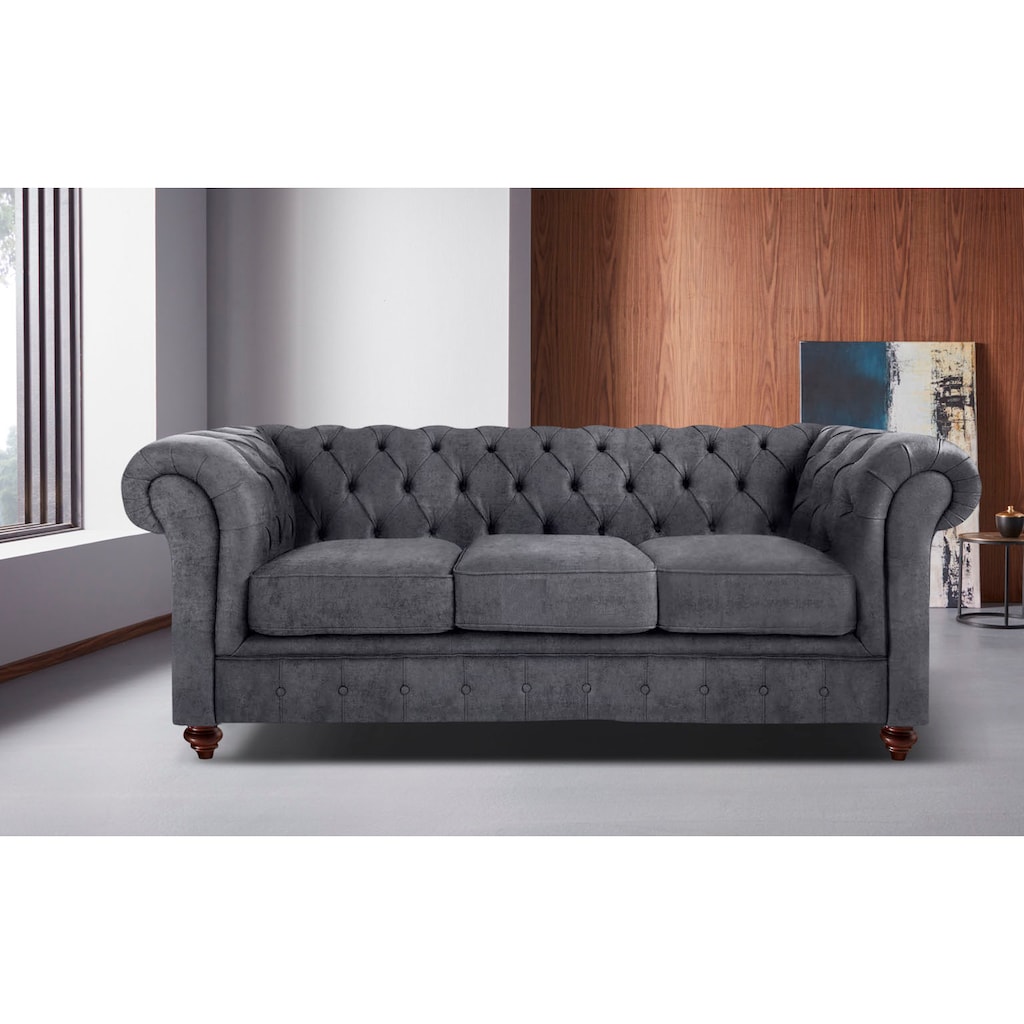 Home affaire Chesterfield-Sofa »Chesterfield 3-Sitzer B/T/H: 198/89/74 cm«