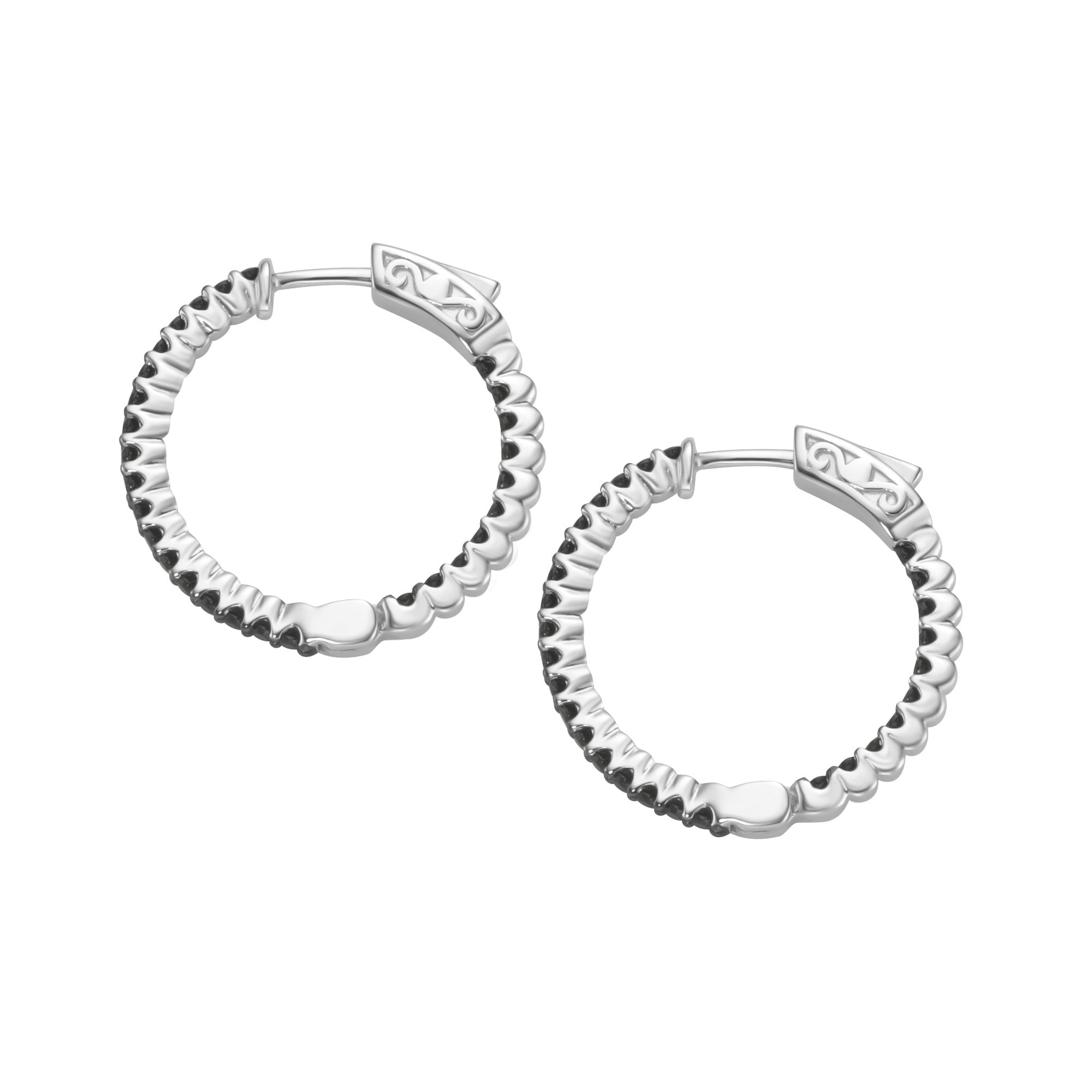 GIORGIO MARTELLO MILANO Paar Creolen »mit schwarzen Zirkonia, Silber 925«