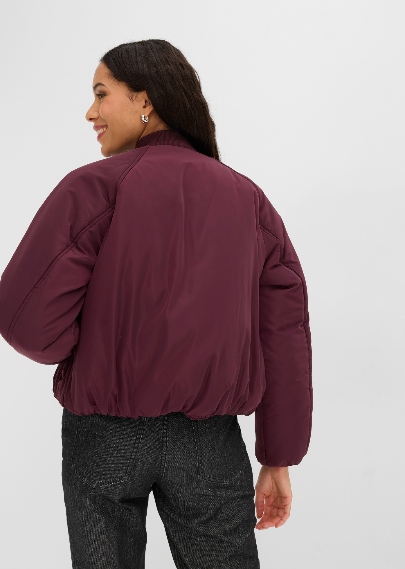 bonprix Pilotenjacke sportlicher Stil, locker geschnitten, mit Baseball-Kragen