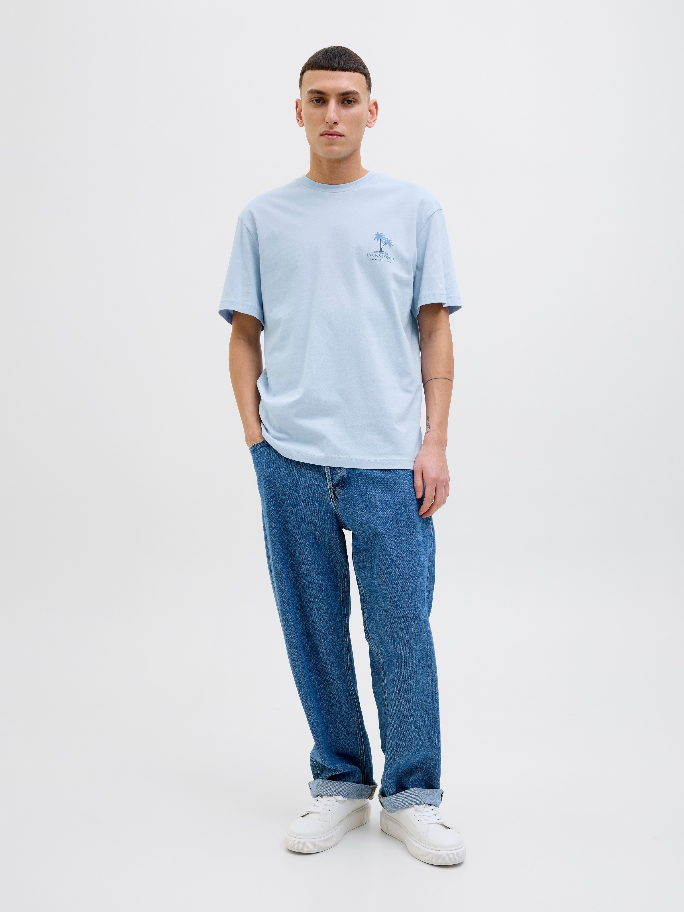 Jack & Jones Rundhalsshirt »JJSUMMER VIBES TEE SS CREW NECK LN«